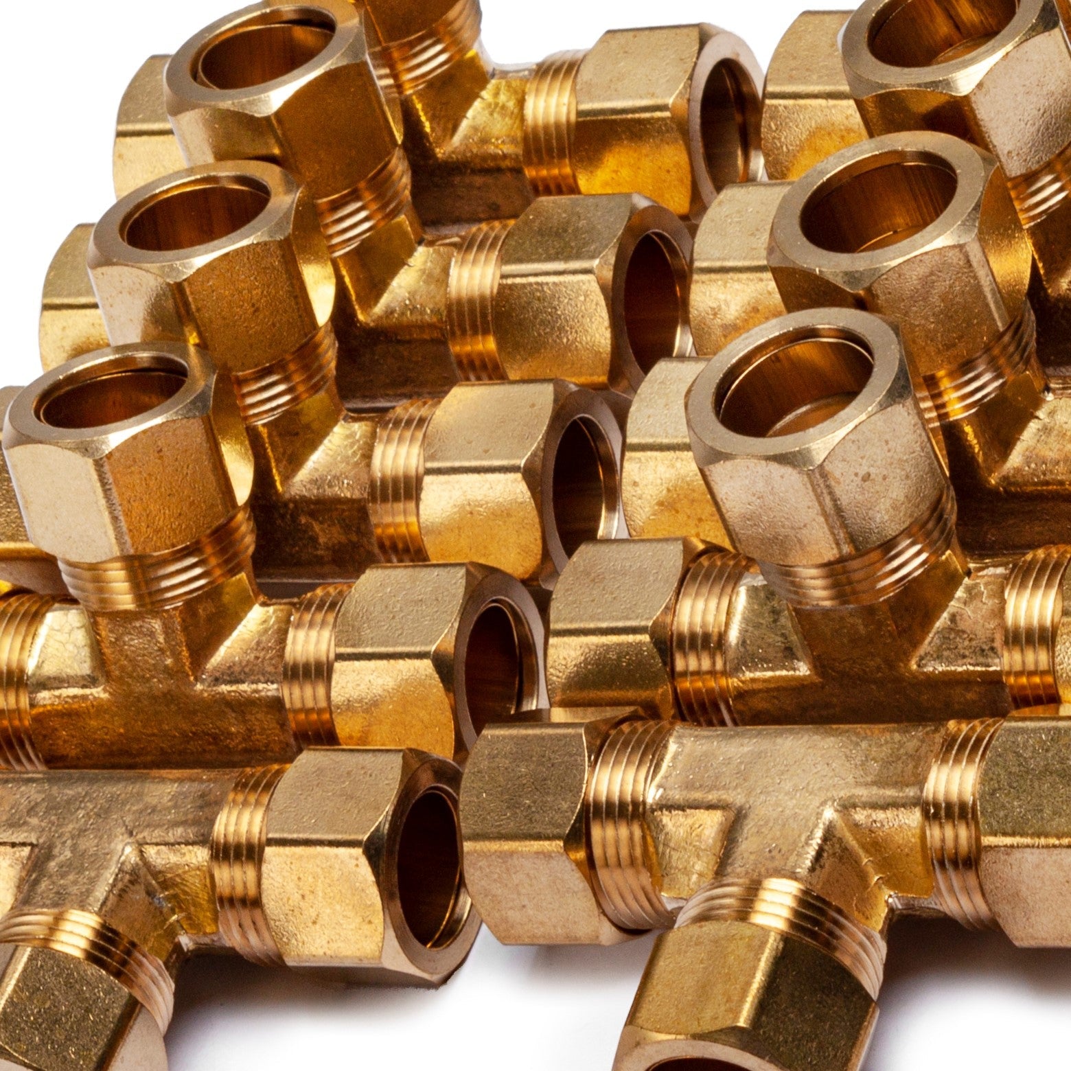 LTWFITTING 5/8-Inch OD Compression Tee,Brass Compression Fitting(Pack of 50)