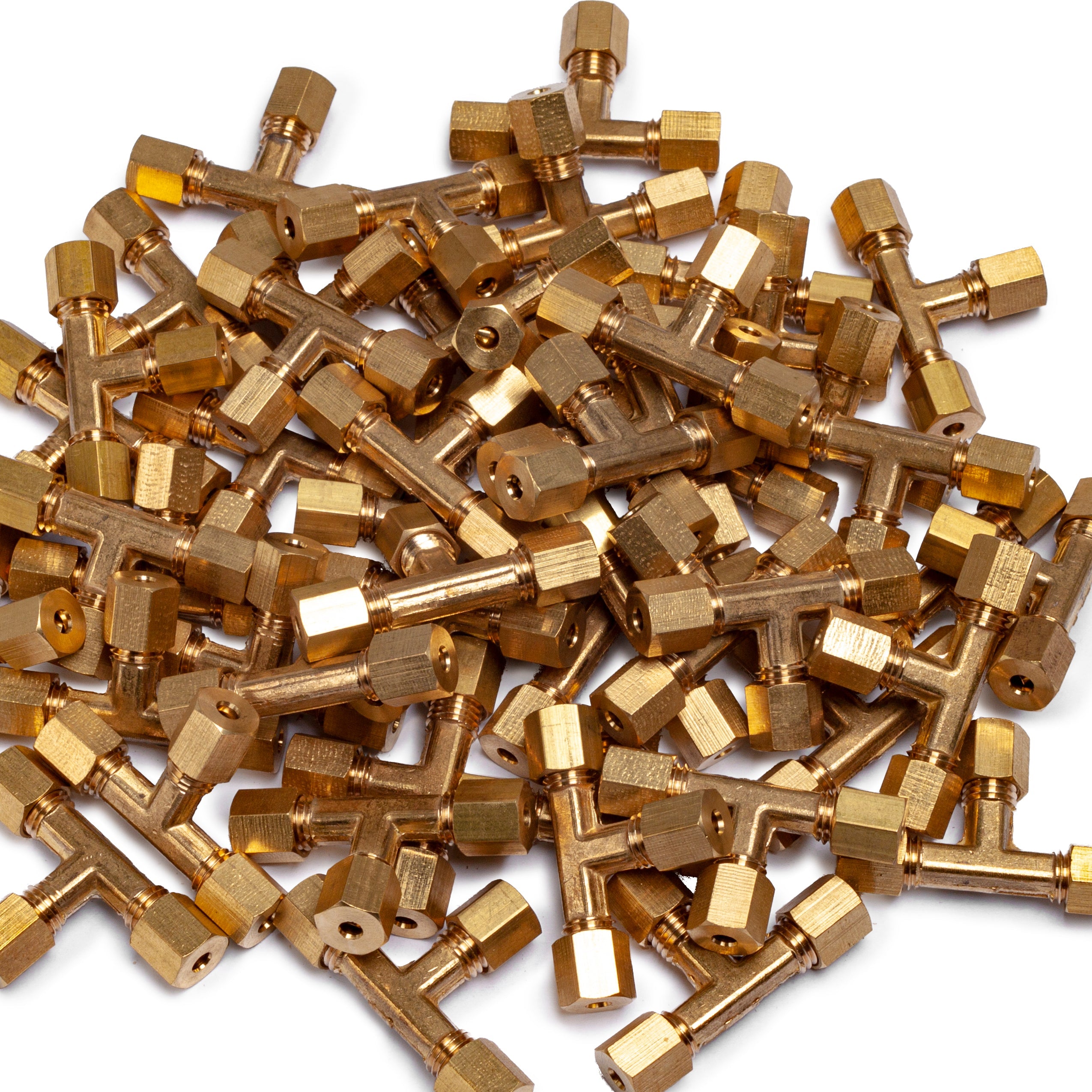 LTWFITTING 1/8-Inch OD Compression Tee,Brass Compression Fitting(Pack of 300)