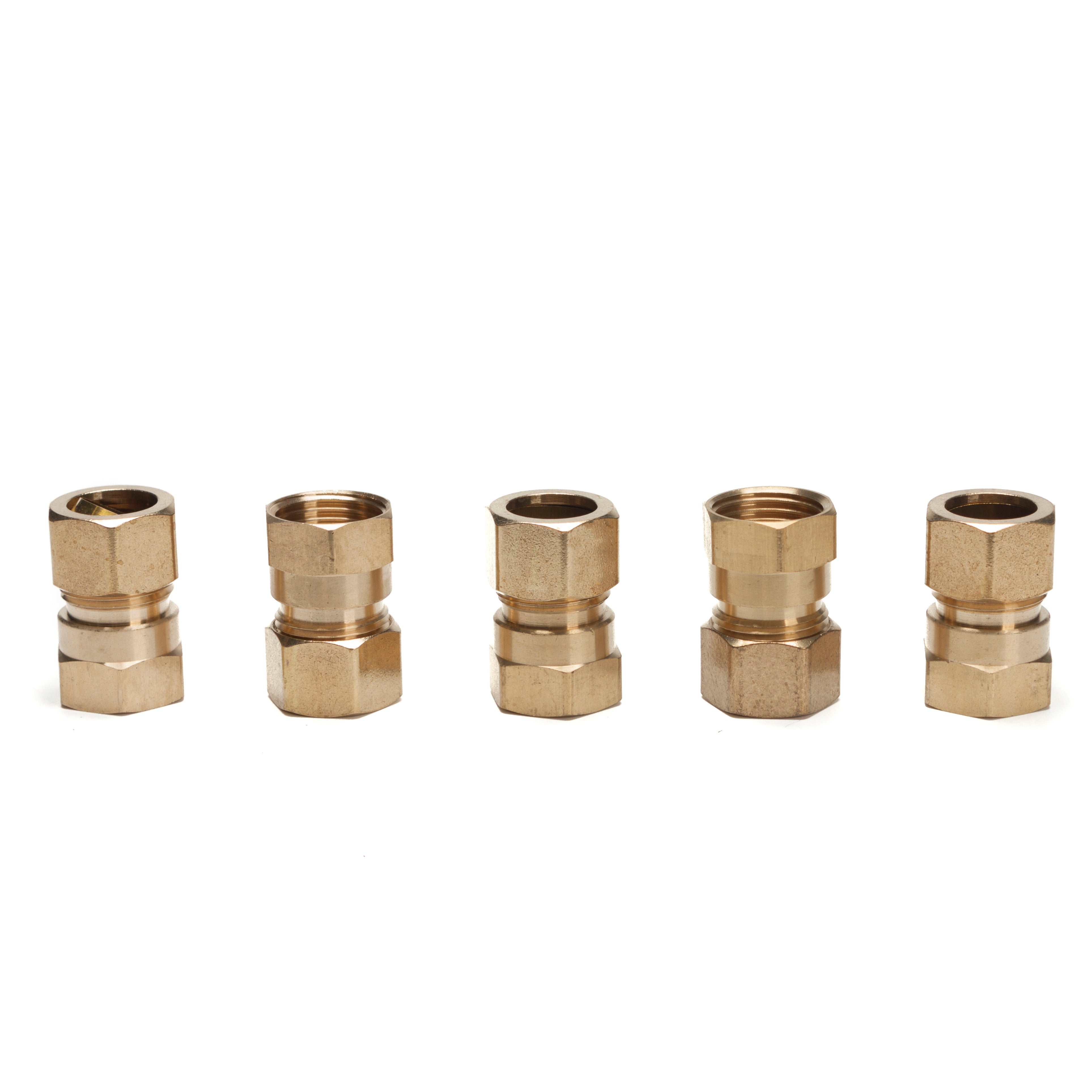 LTWFITTING Brass 5/8-Inch OD x 1/2-Inch Female NPT Compression Connector Fitting(Pack of 5)