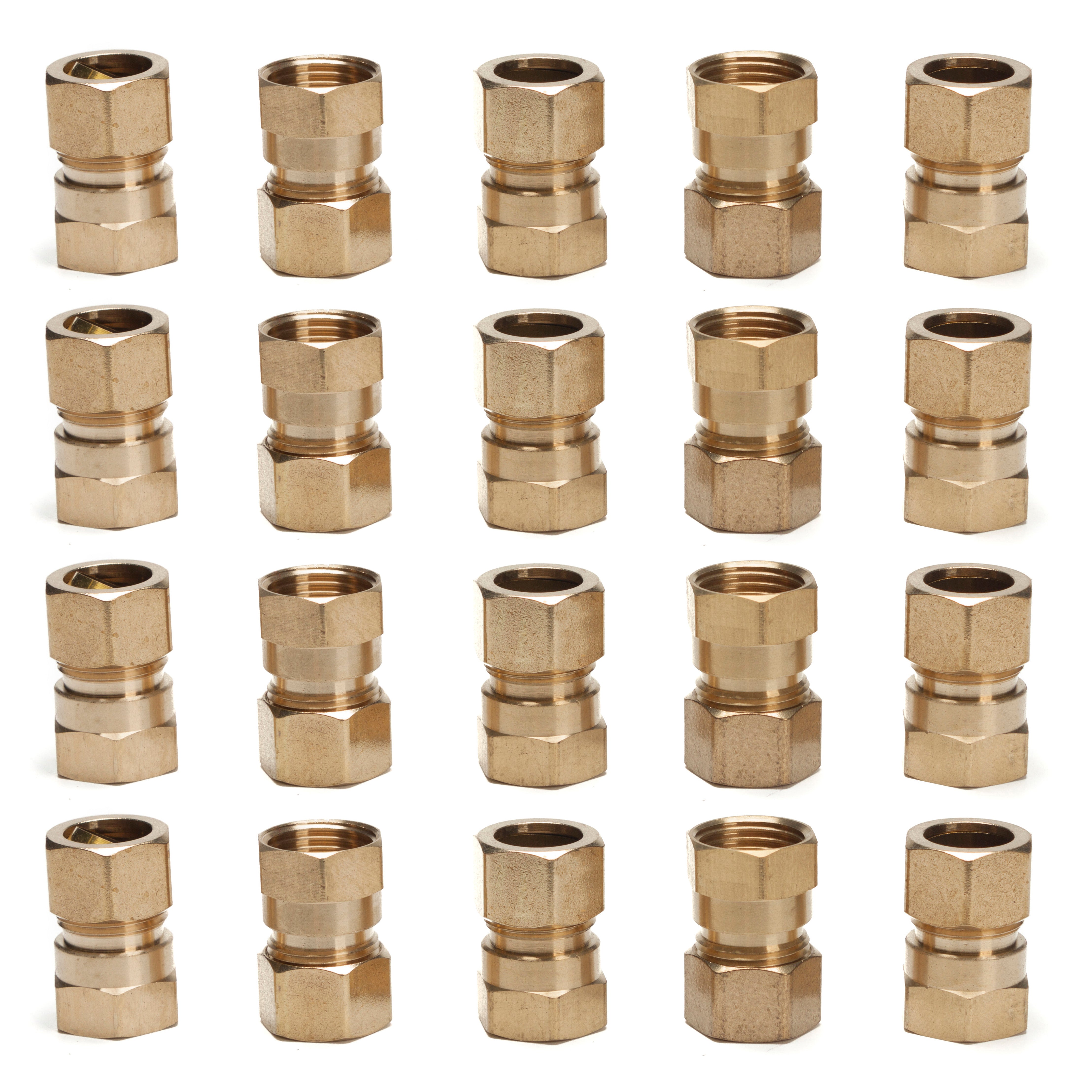 LTWFITTING Brass 5/8-Inch OD x 1/2-Inch Female NPT Compression Connector Fitting(Pack of 20)