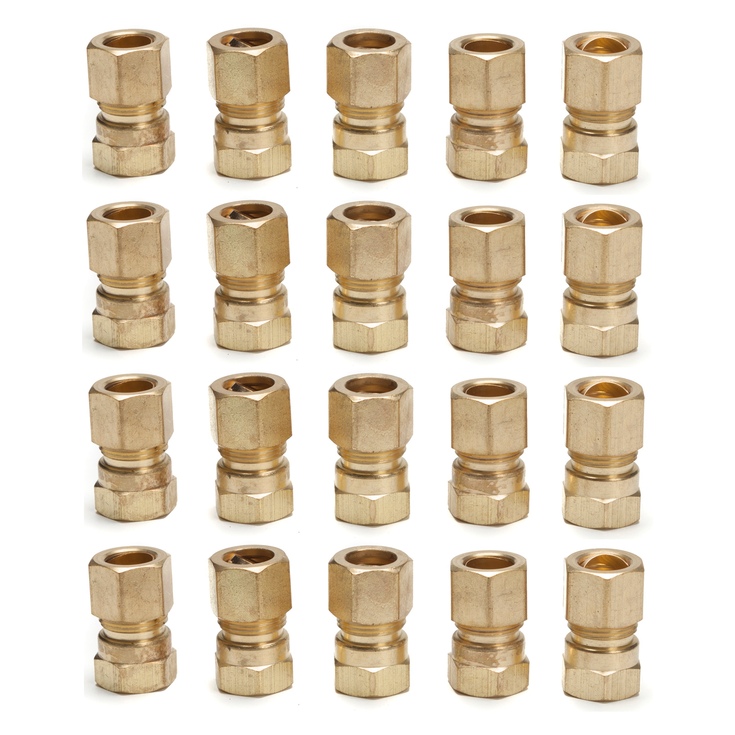 LTWFITTING Brass 1/2 Inch OD x 3/8 Inch Female NPT Compression Connector Fitting(Pack of 20)