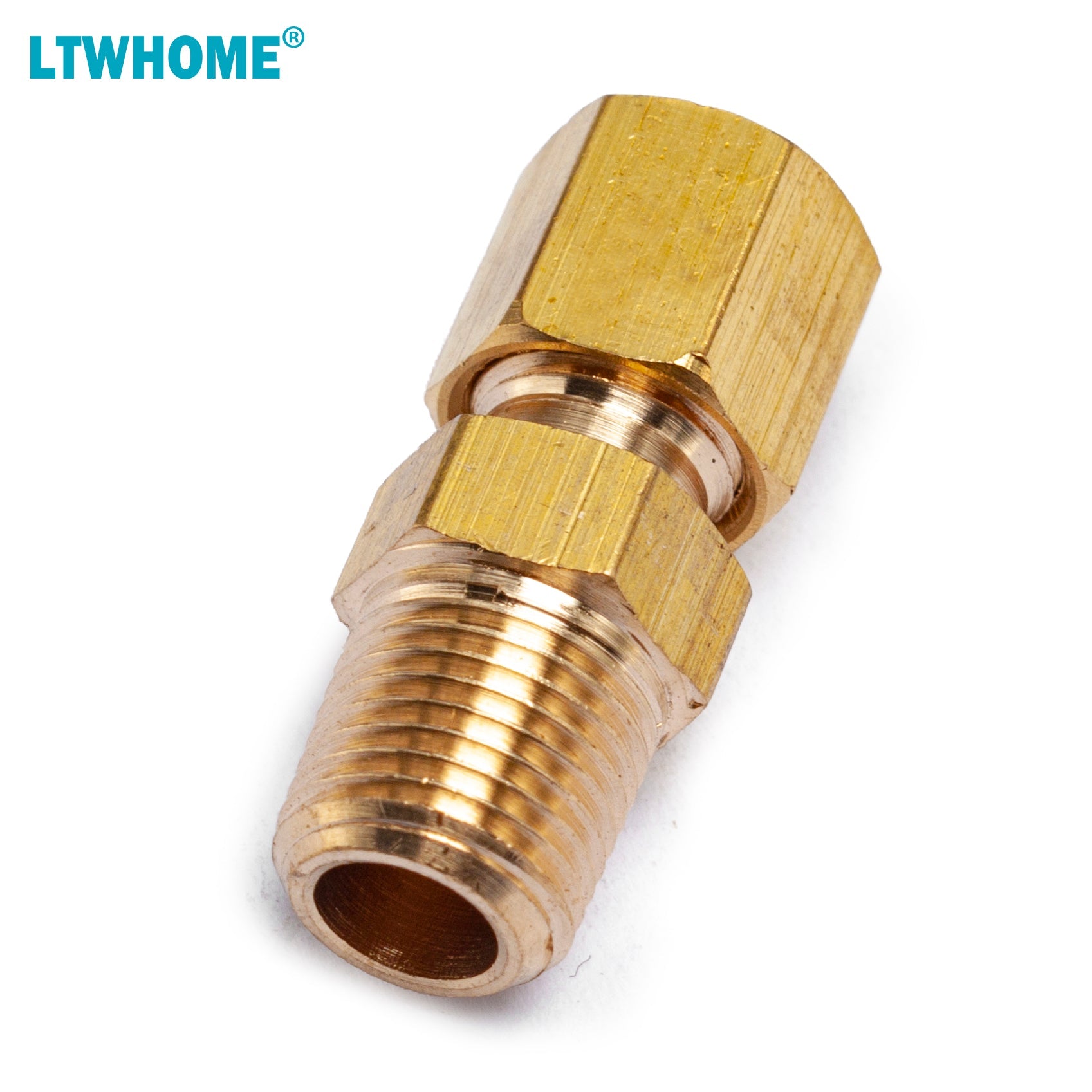 LTWFITTING Brass 3/16 OD x 1/8 Male NPT Compression Connector Fitting(Pack of 25)