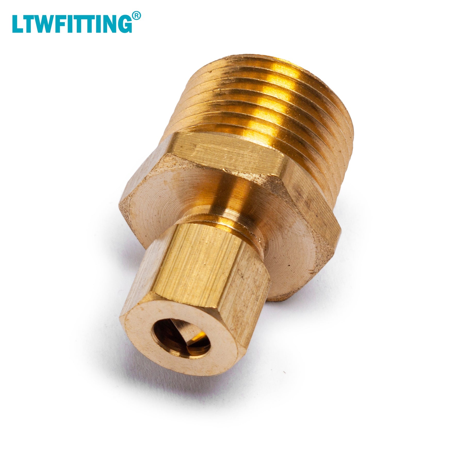 LTWFITTING Brass 1/4 OD x 1/2 Male NPT Compression Connector Fitting(Pack of 200)