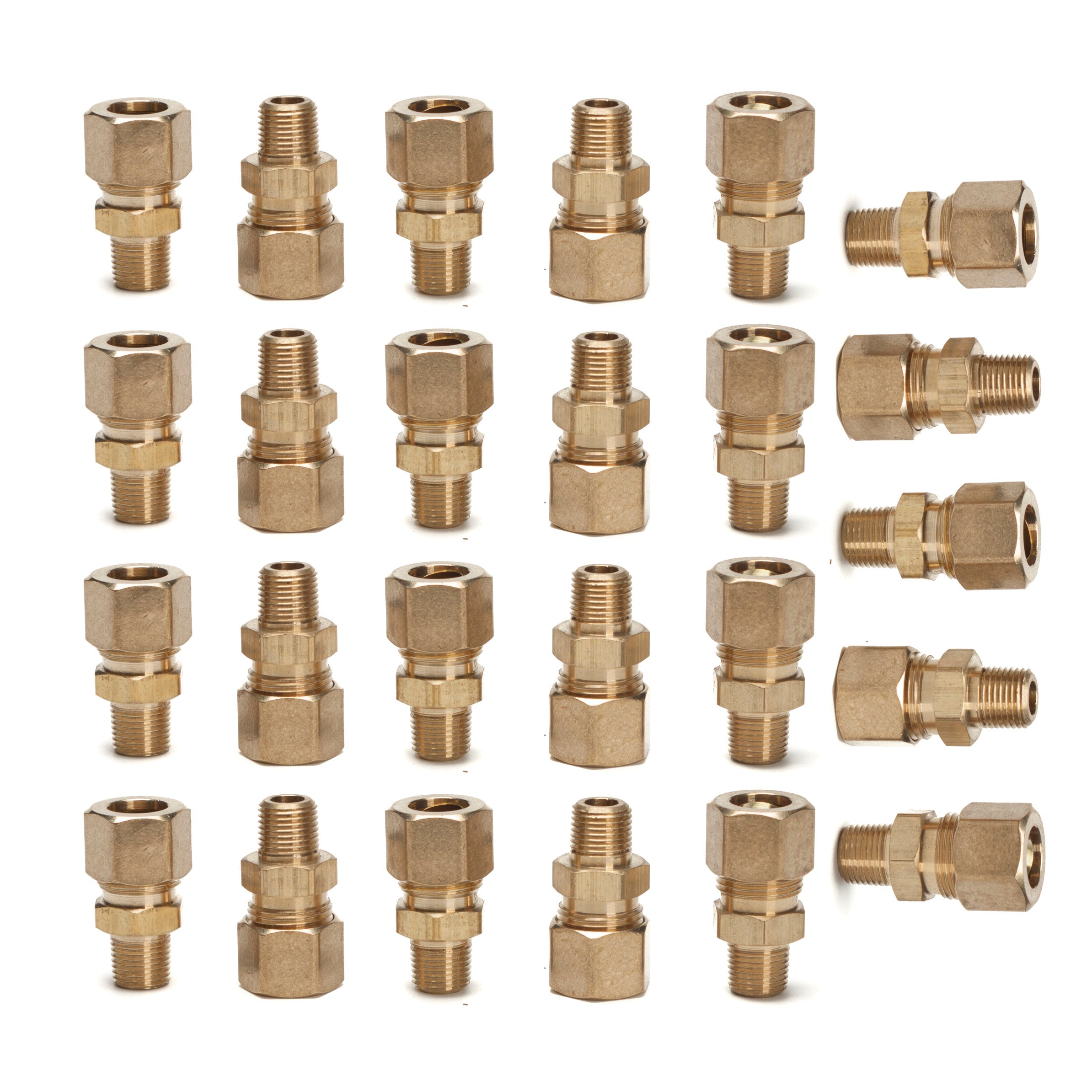 LTWFITTING Brass 3/8-Inch OD x 1/8-Inch Male NPT Compression Connector Fitting(Pack of 25)