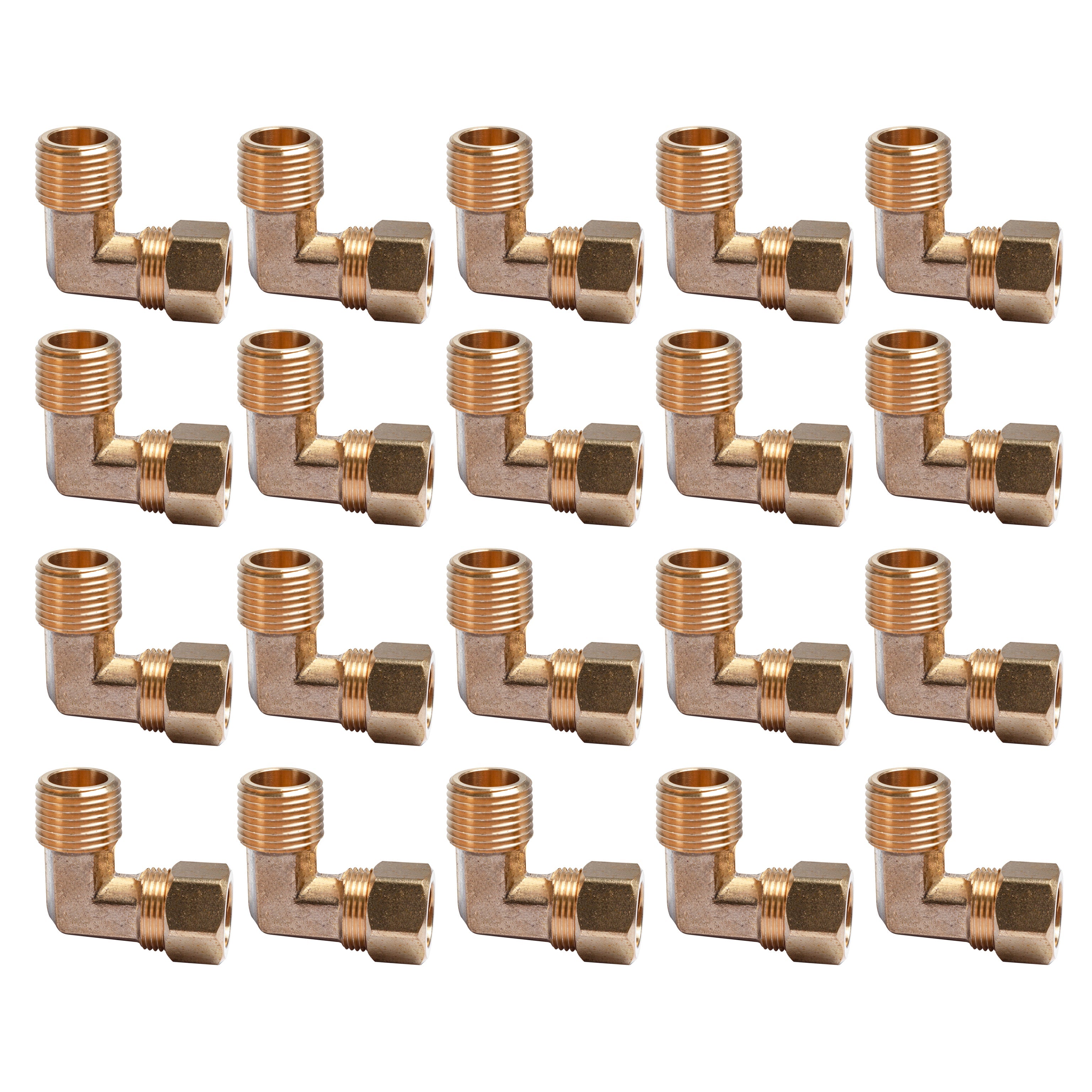 LTWFITTING 5/8-Inch OD x 1/2-Inch Male NPT 90 Degree Compression Elbow,Brass Compression Fitting(Pack of 20)