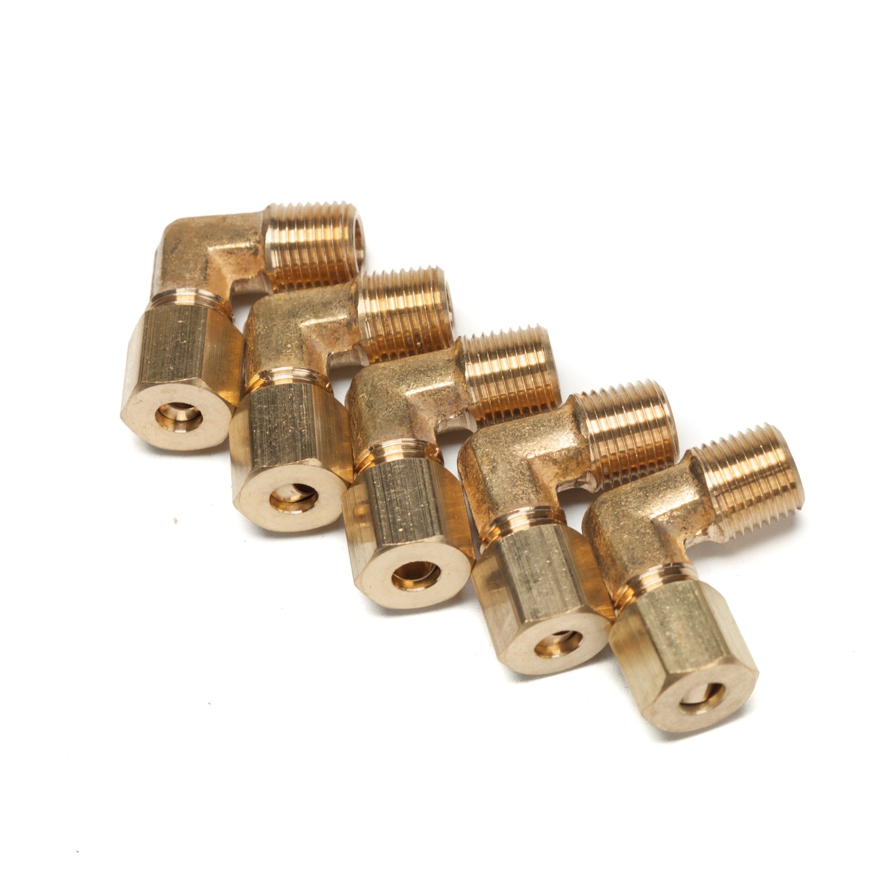 LTWFITTING 3/16-Inch OD x 1/8-Inch Male NPT 90 Degree Compression Elbow,Brass Compression Fitting (Pack of 300)