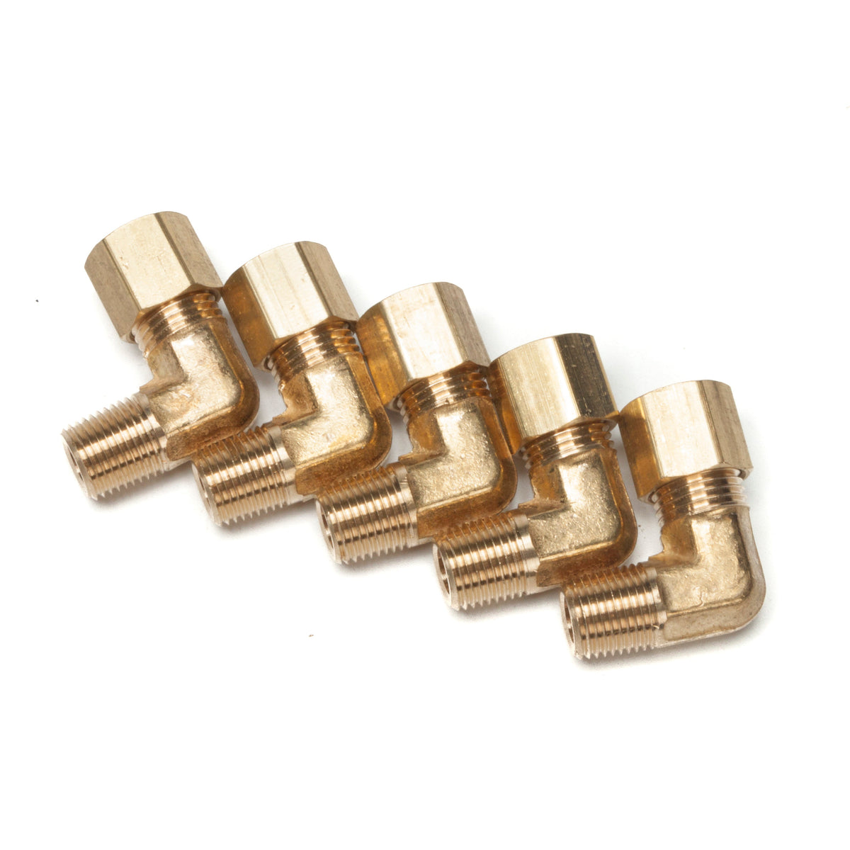 LTWFITTING 1/4-Inch OD x 1/8-Inch Male NPT 90 Degree Compression Elbow,Brass Compression Fitting (Pack of 5)