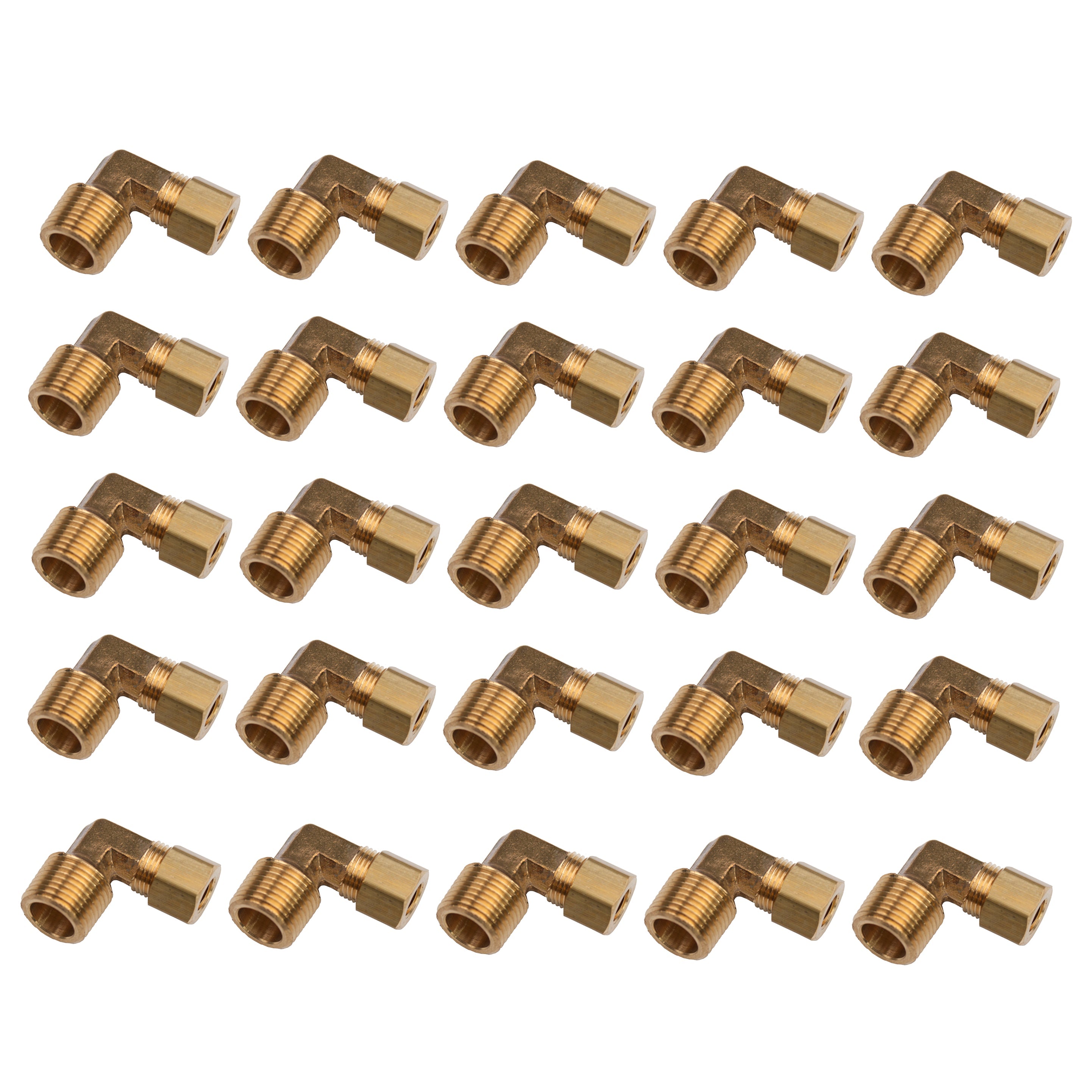 LTWFITTING 5/16-Inch OD x 3/8-Inch Male NPT 90 Degree Compression Elbow,Brass Compression Fitting(Pack of 25)