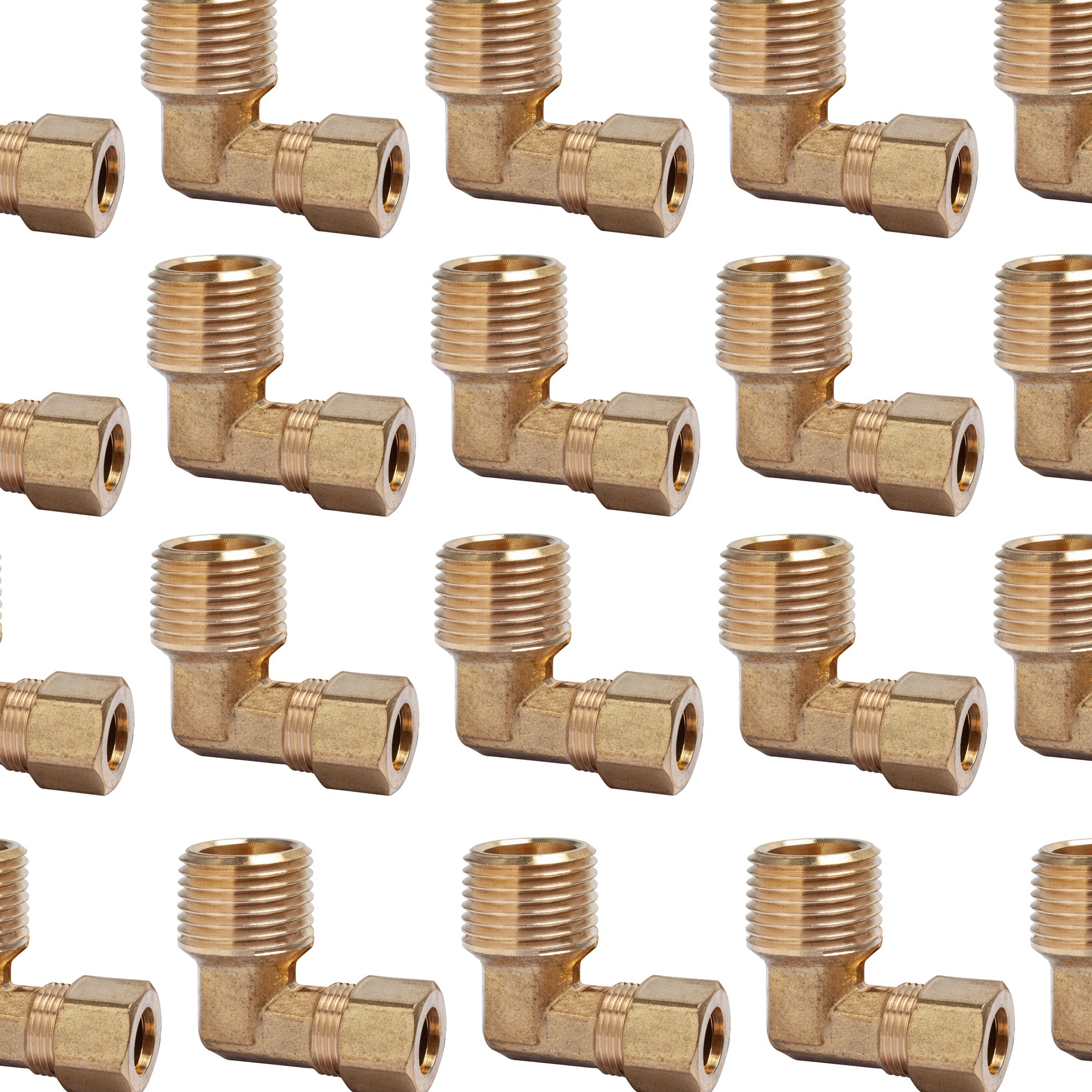 LTWFITTING 3/8-Inch OD x 1/2-Inch Male NPT 90 Degree Compression Elbow,Brass Compression Fitting(Pack of 150)