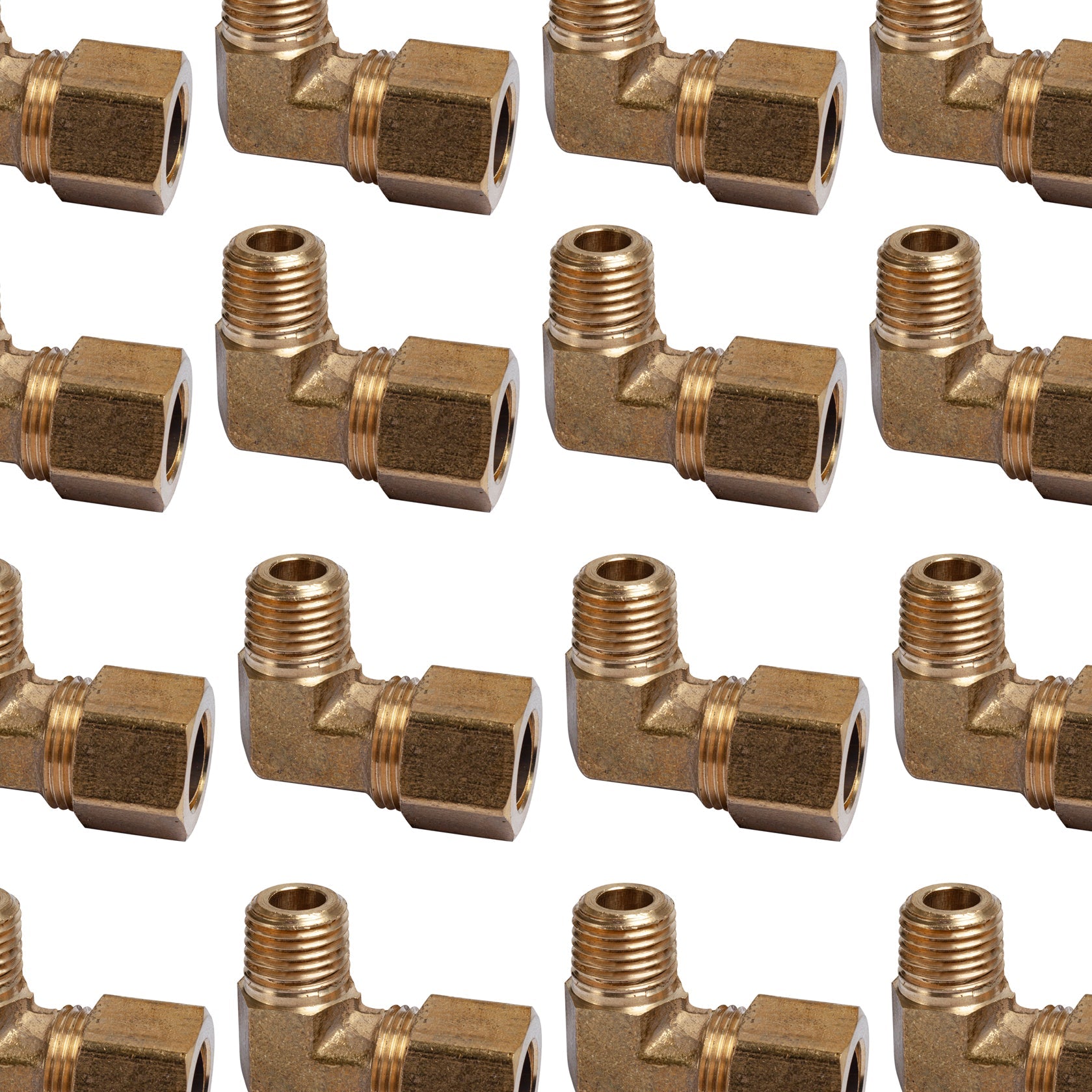LTWFITTING 1/2-Inch OD x 1/4-Inch Male NPT 90 Degree Compression Elbow,Brass Compression Fitting(Pack of 150)