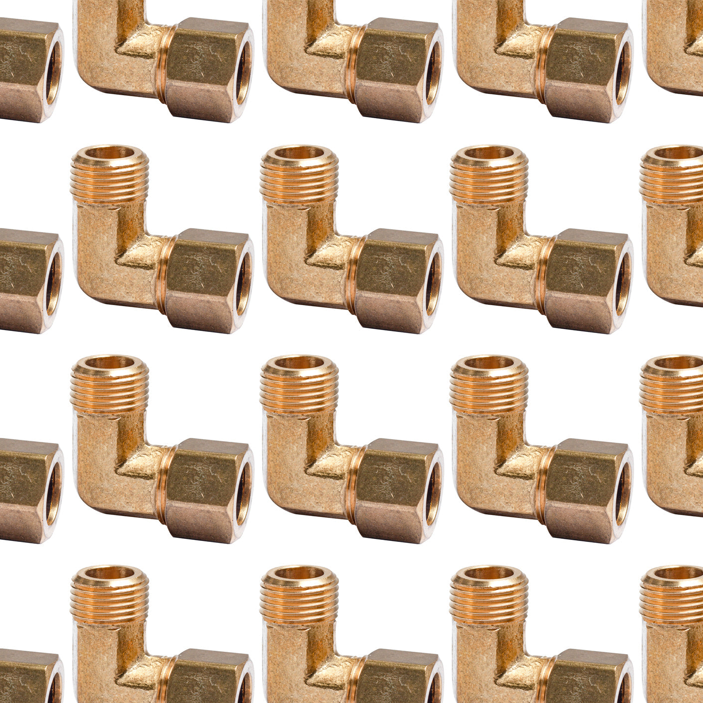 LTWFITTING 1/2-Inch OD x 3/8-Inch Male NPT 90 Degree Compression Elbow,Brass Compression Fitting(Pack of 150)