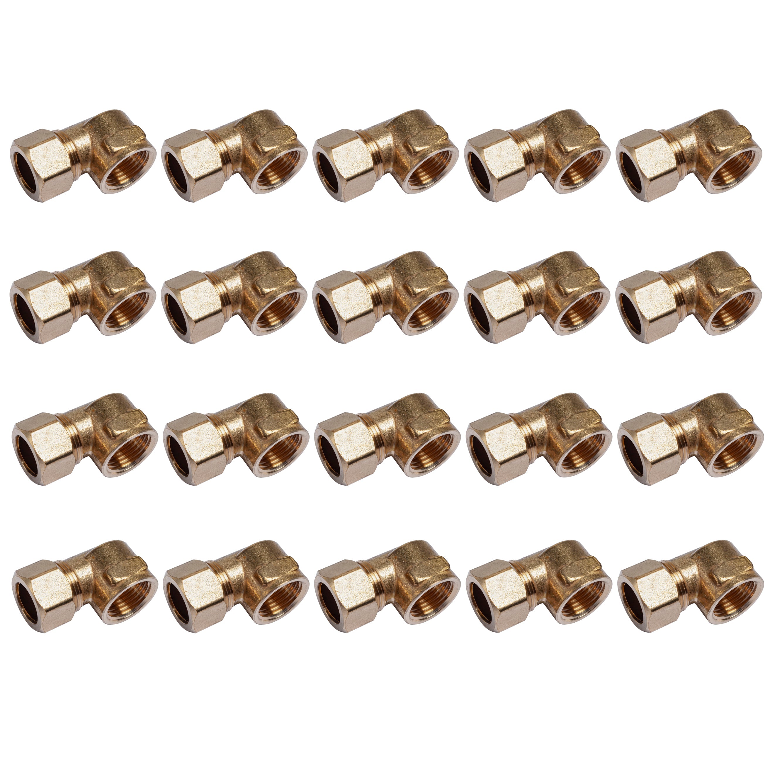 LTWFITTING 5/8-Inch OD x 1/2-Inch Female NPT 90 Degree Compression Elbow,Brass Compression Fitting(Pack of 20)