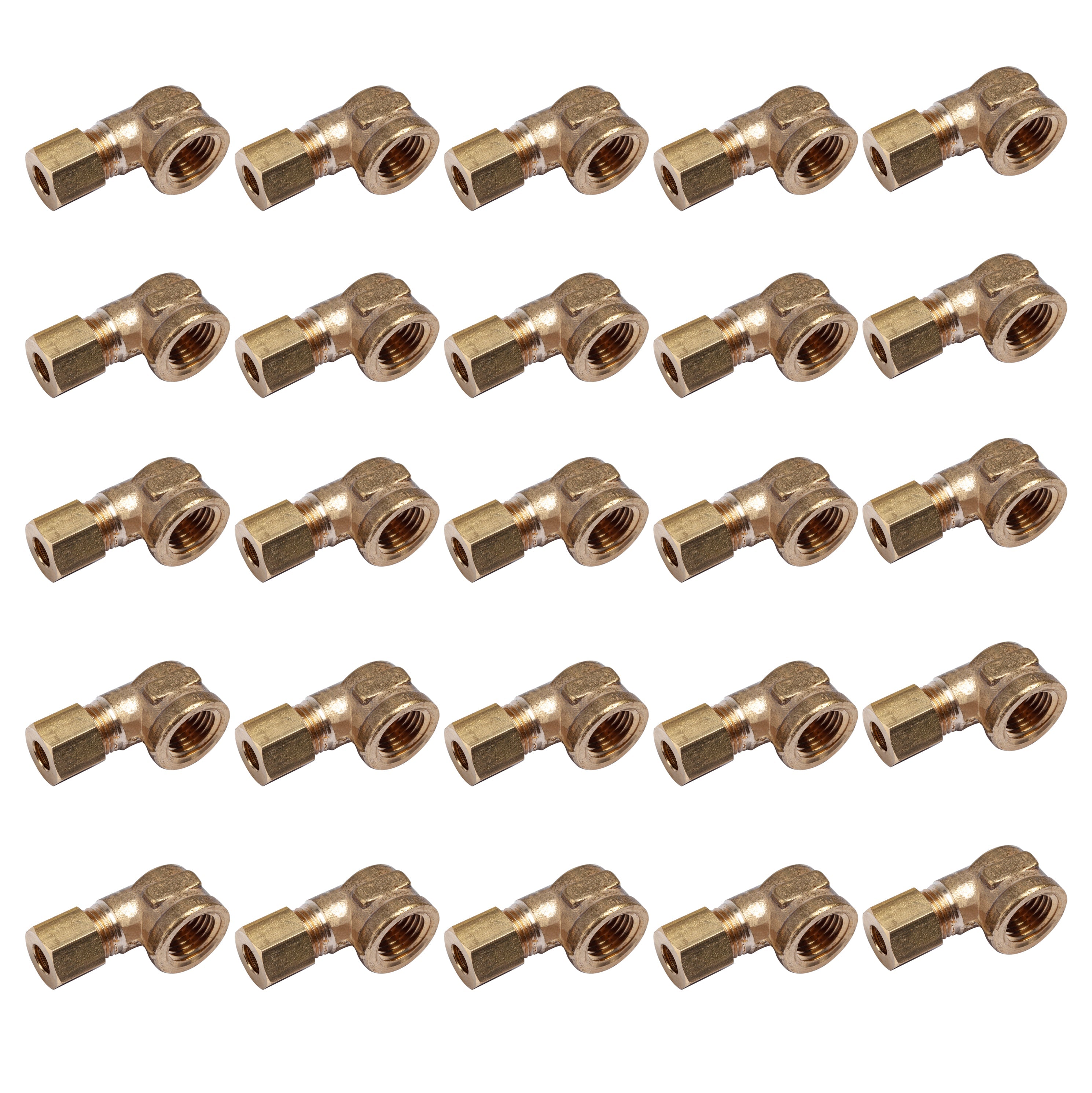 LTWFITTING 1/4-Inch OD x 1/4-Inch Female NPT 90 Degree Compression Elbow,Brass Compression Fitting(Pack of 25)