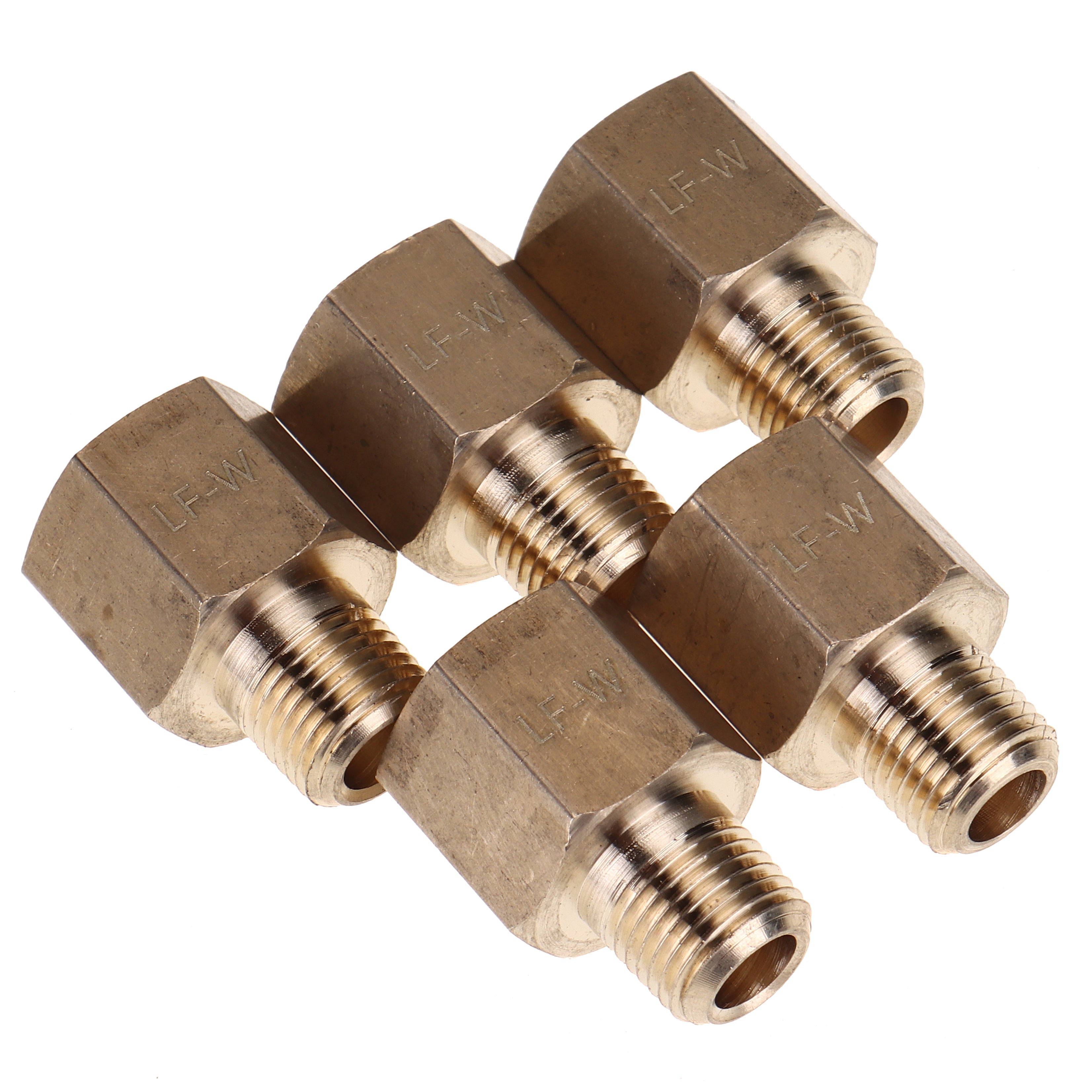 LTWFITTING Lead Free Brass Pipe 1/4 Inch Male x 1/8 Inch Female NPT Adapter Fuel Gas Air (Pack of 5)