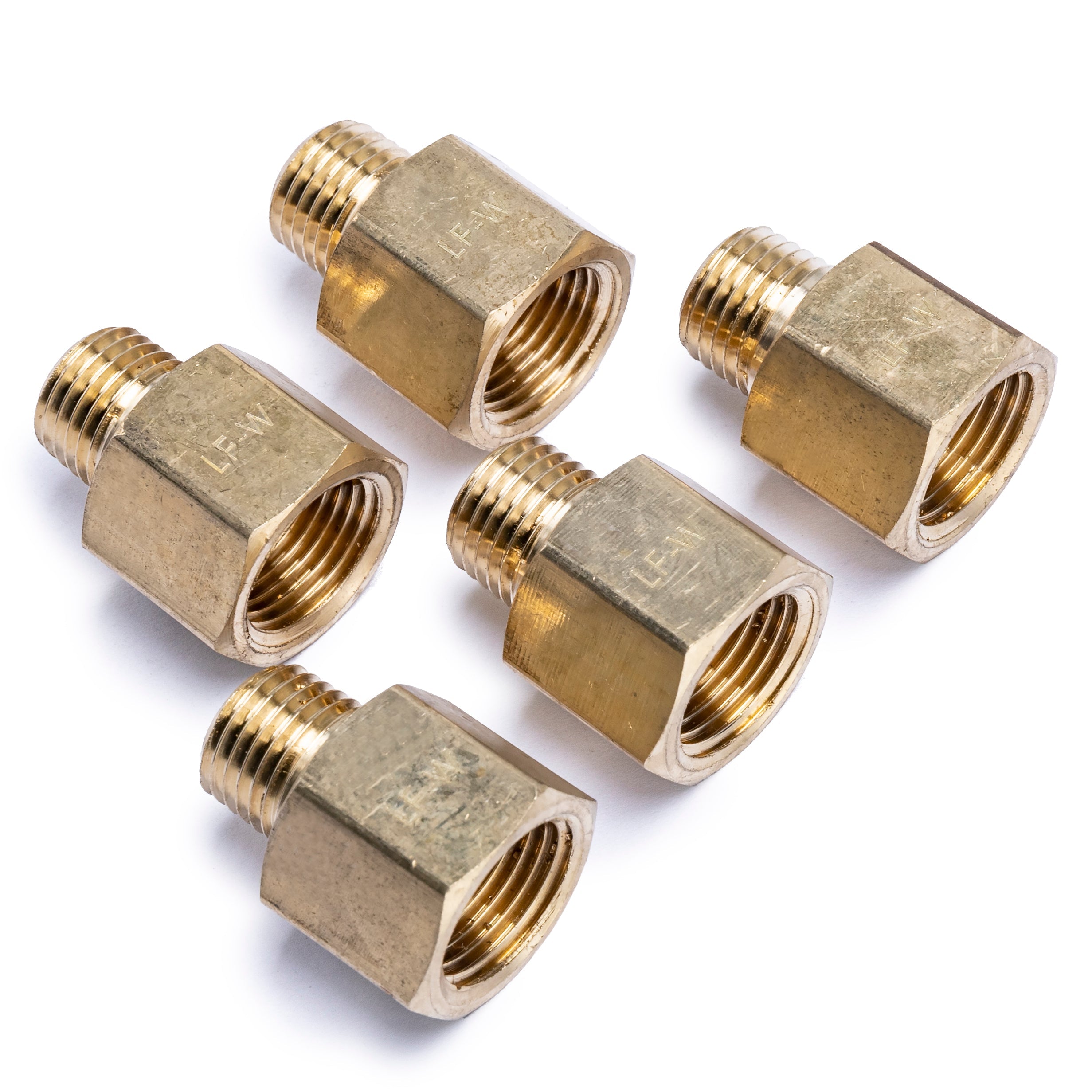 LTWFITTING Lead Free Brass Pipe 3/8-Inch Female x 1/4-Inch Male NPT Adapter Fuel Gas Air (Pack of 5)