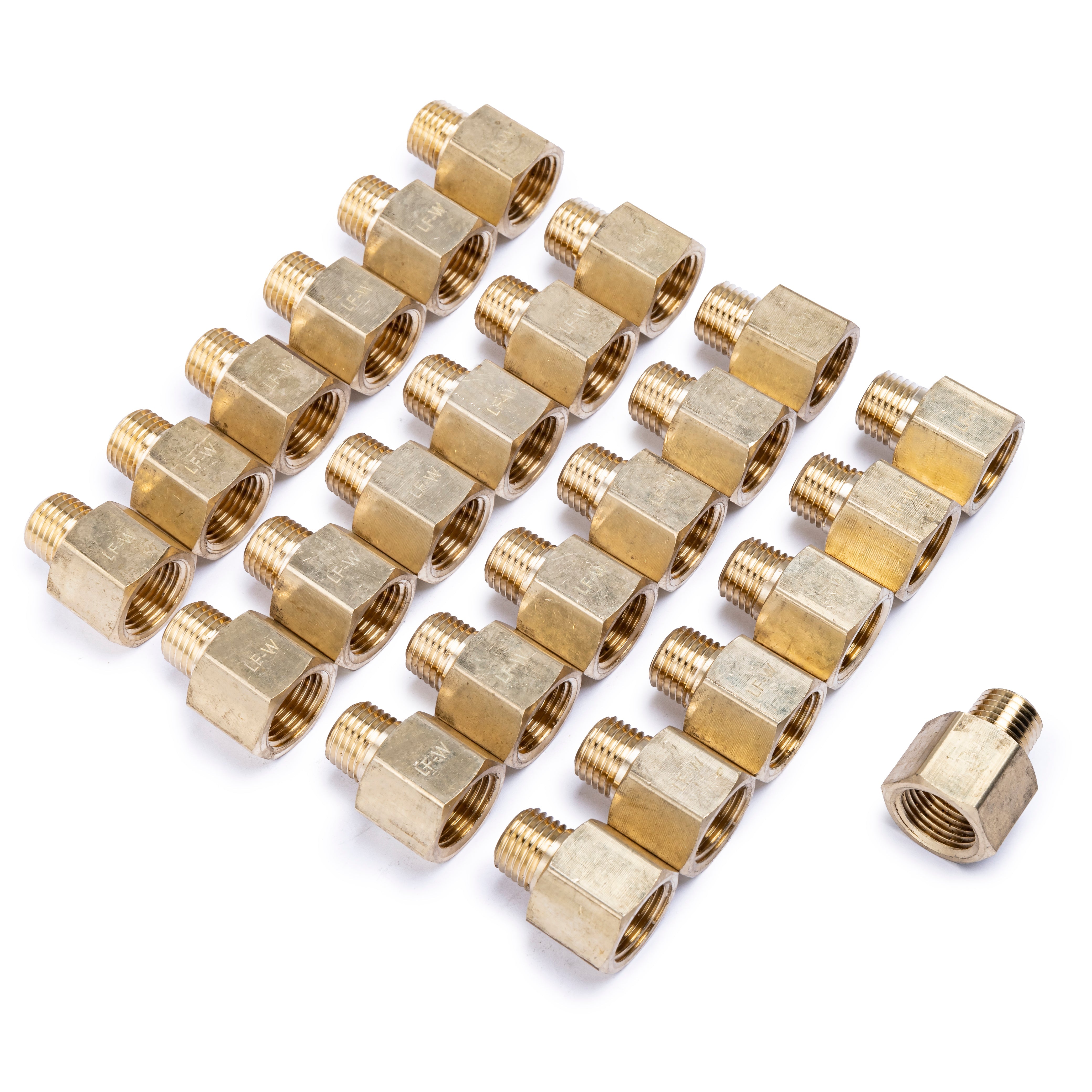 LTWFITTING Lead Free Brass Pipe 3/8-Inch Female x 1/4-Inch Male NPT Adapter Fuel Gas Air (Pack of 25)
