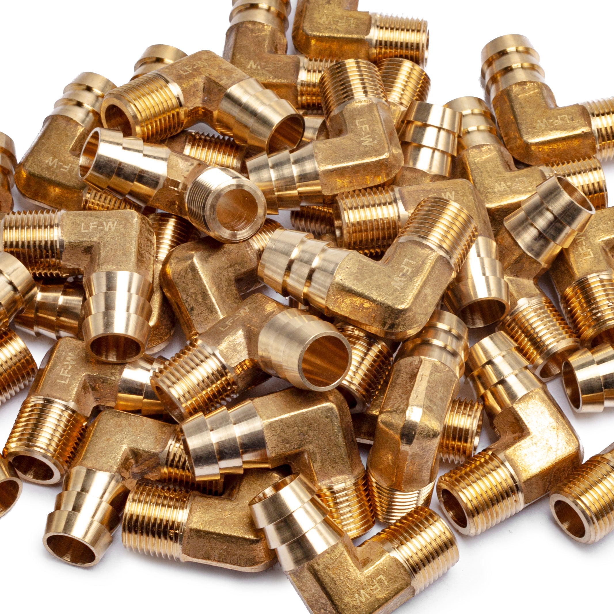 LTWFITTING Lead Free 90 Deg Elbow Brass Barb Fitting 5/8 Inch Hose Barb x 3/8 Inch Male NPT Thread Fuel Boat Water (Pack of 200)