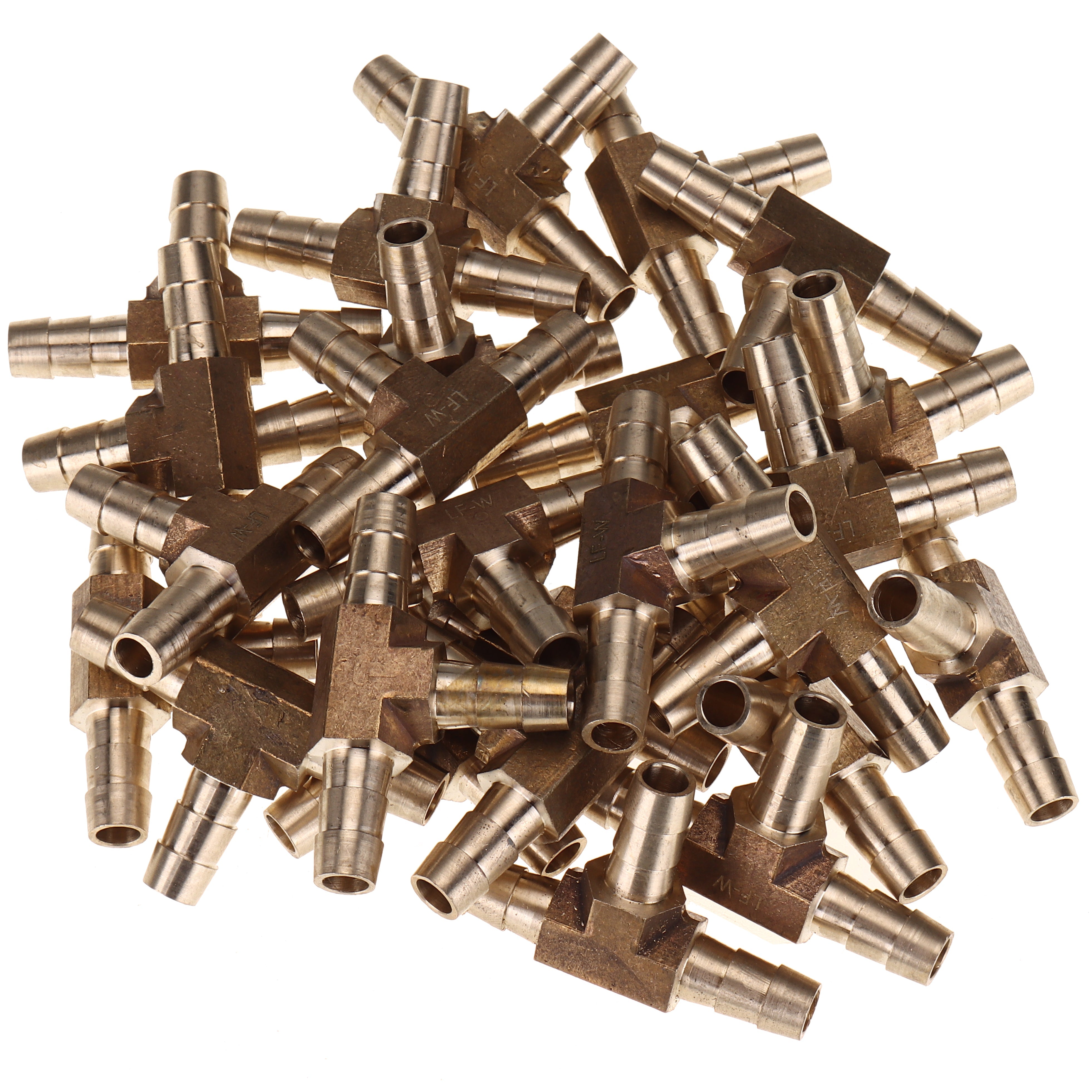 LTWFITTING Lead Free Brass Barb Tee Fitting 1/4 Inch ID Hose for Water Fuel Boat (Pack of 300)
