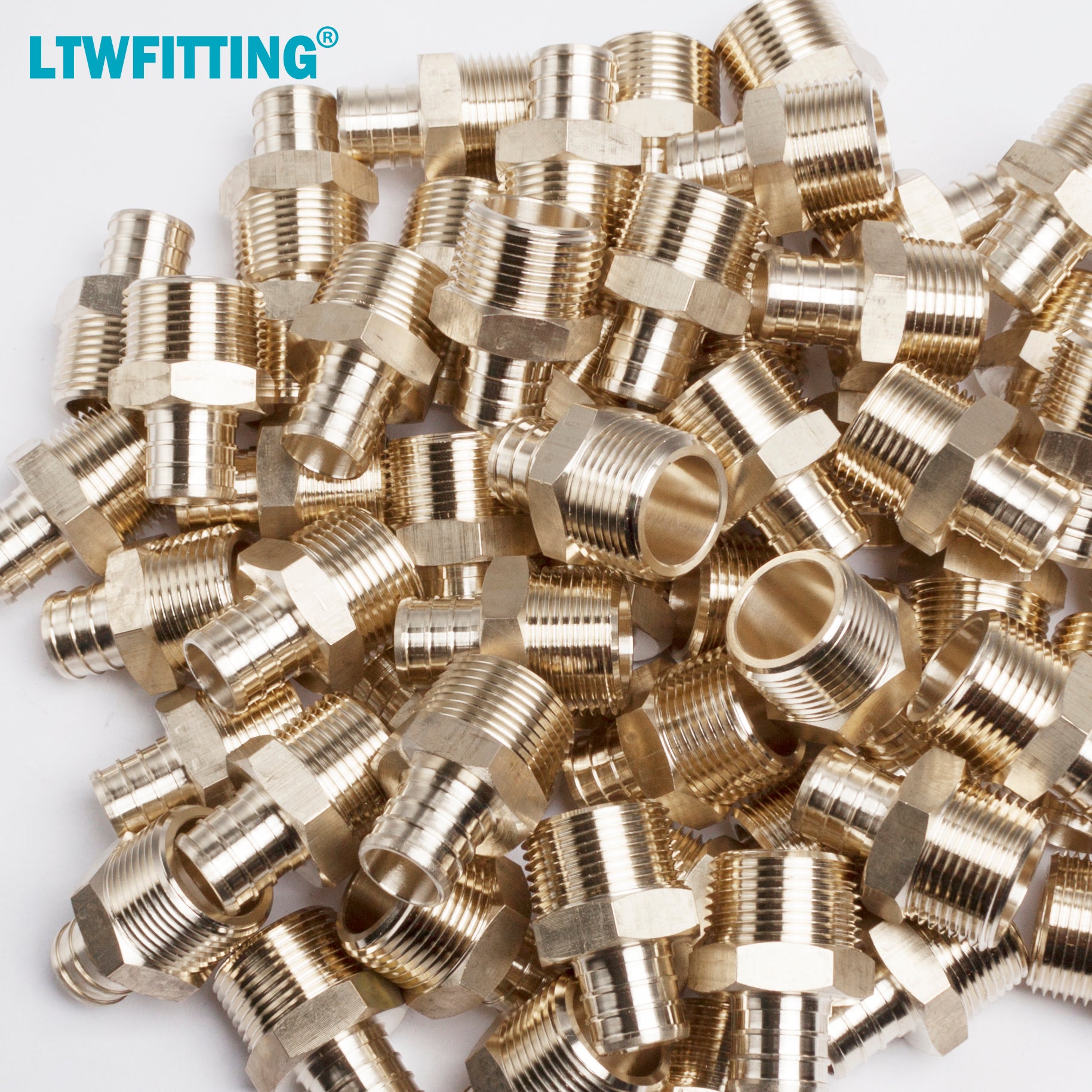 LTWFITTING Lead Free Brass PEX Adapter Fitting 3/4-Inch PEX x 3/4-Inch Male NPT Crimp Adaptor (Pack of 300)
