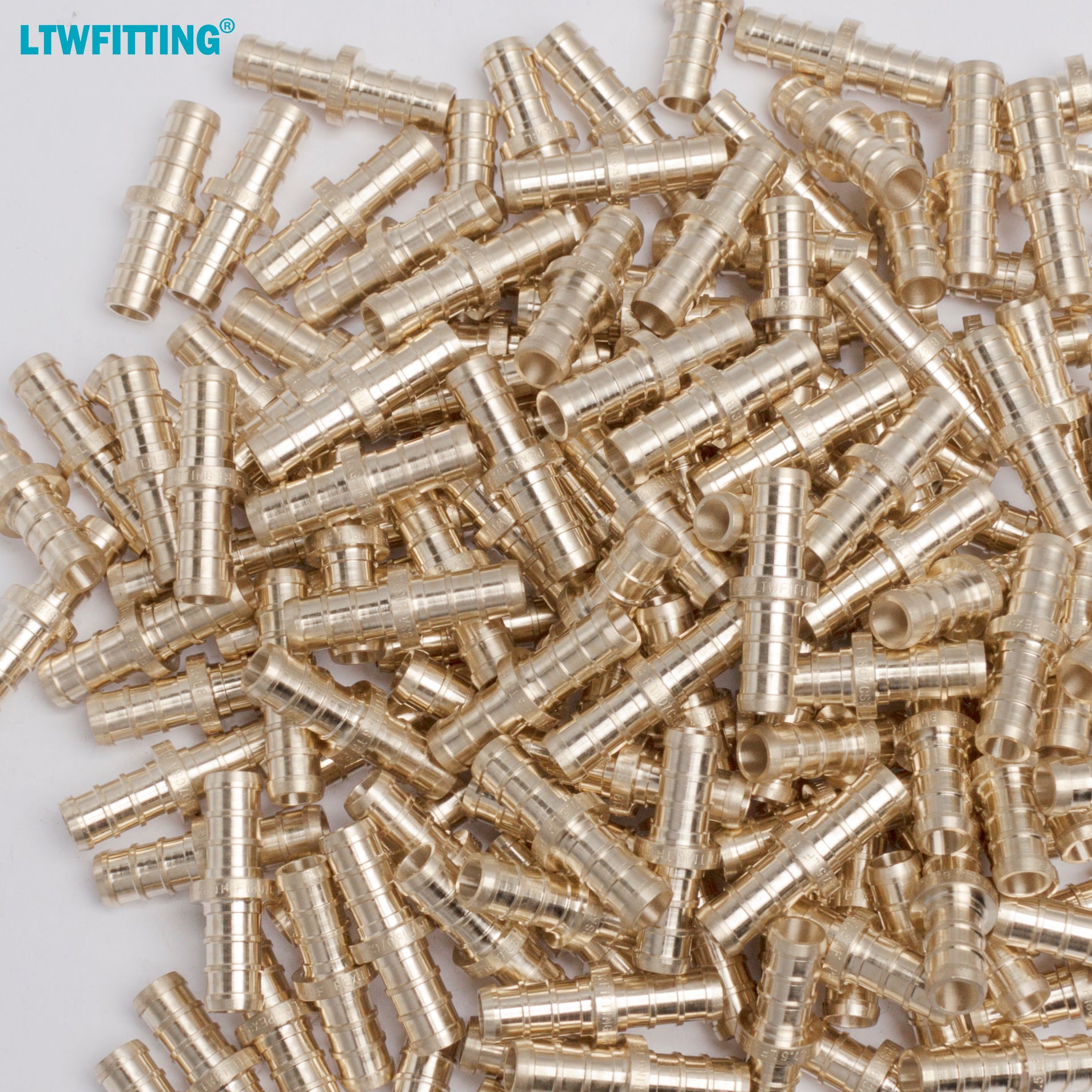 LTWFITTING Lead Free Brass PEX Crimp Fitting 3/8-Inch PEX Coupling (Pack of 700)
