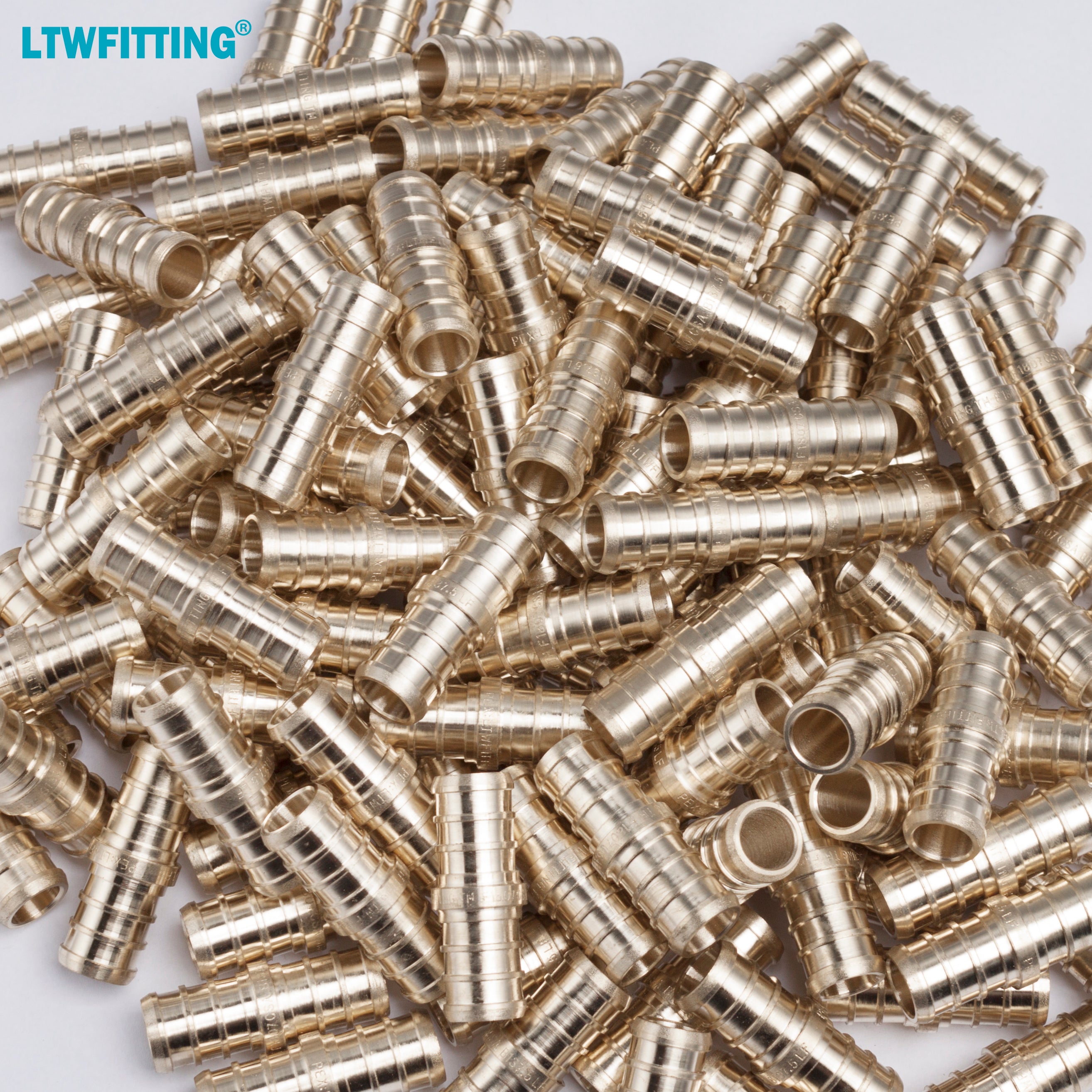 LTWFITTING Lead Free Brass PEX Crimp Fitting 1/2-Inch PEX Coupling (Pack of 500)