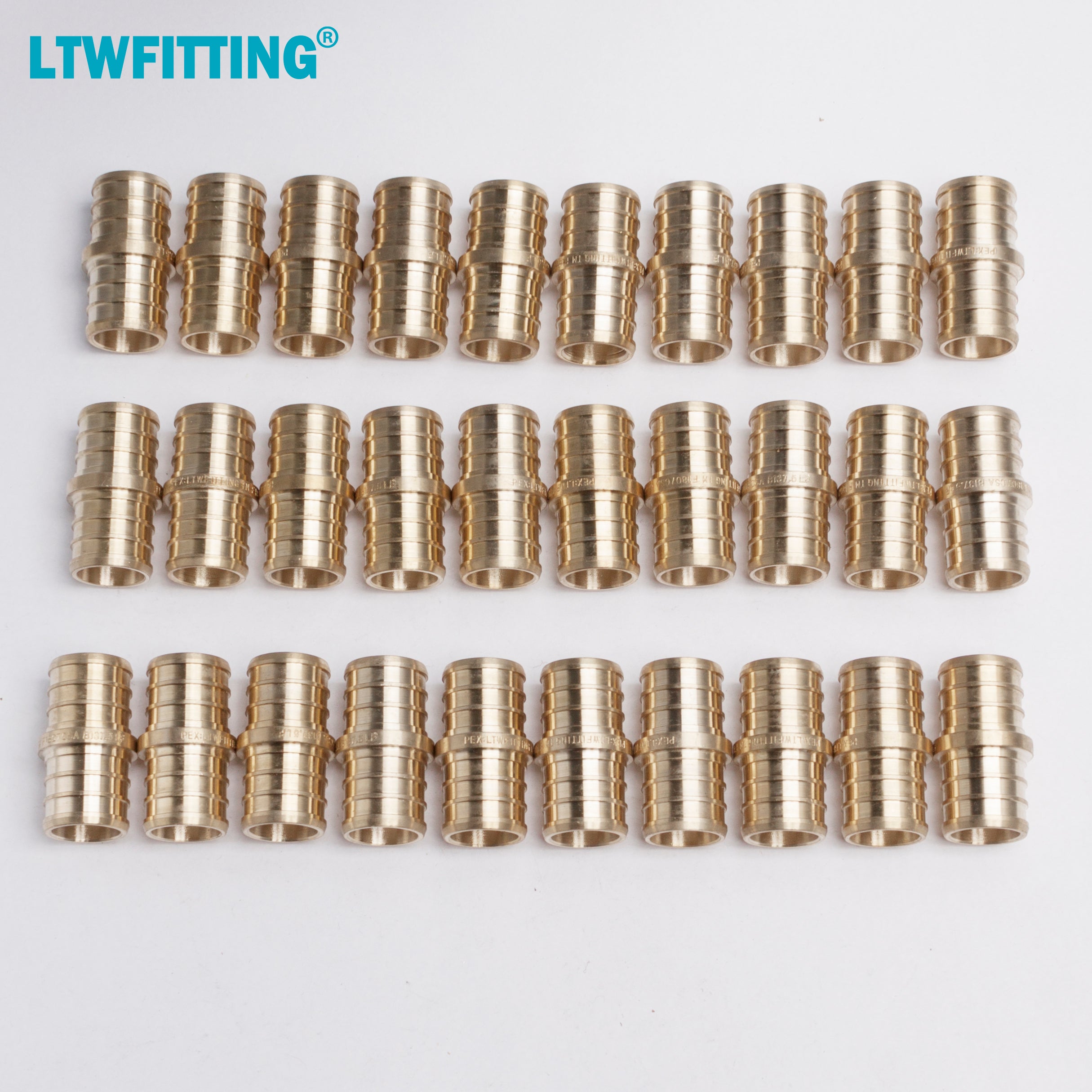 LTWFITTING Lead Free Brass PEX Crimp Fitting 3/4-Inch PEX Coupling (Pack of 30)