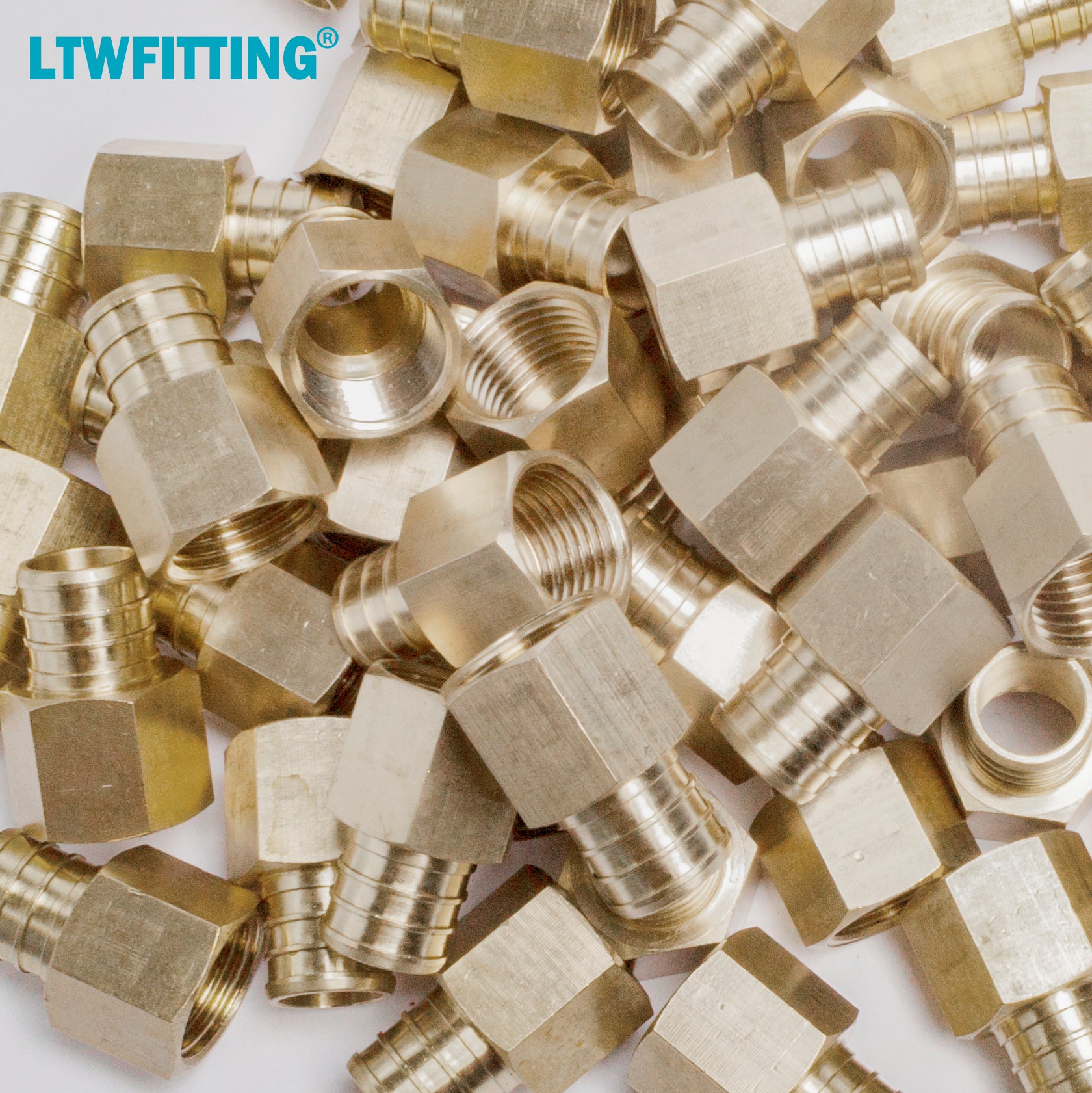 LTWFITTING Lead Free Brass 3/4-Inch PEX x 1/2-Inch Female NPT Adapter, Brass Crimp PEX Fitting (Pack of 200)