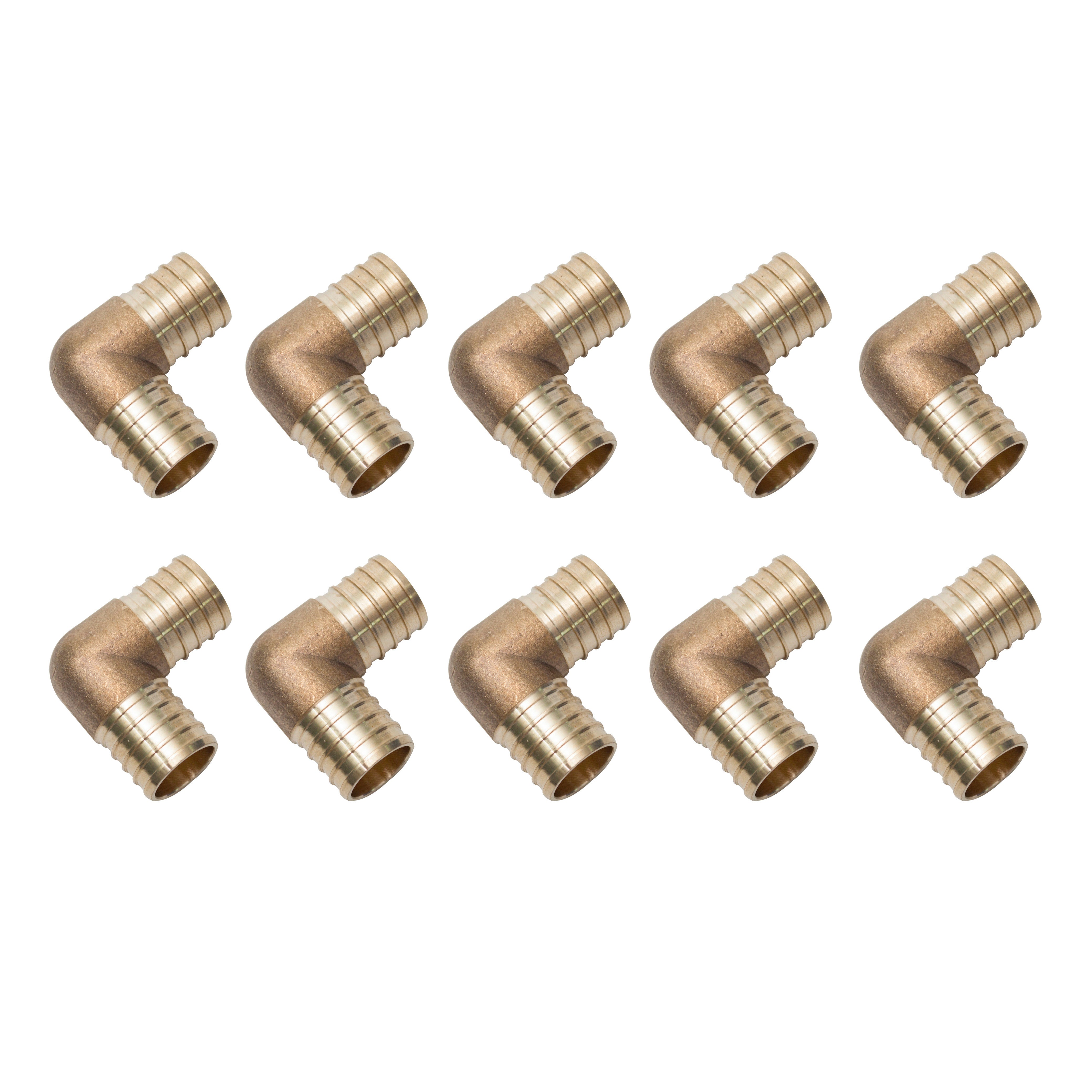 LTWFITTING Lead Free Brass PEX Crimp Fitting 1-Inch PEX Elbow (Pack of 10)