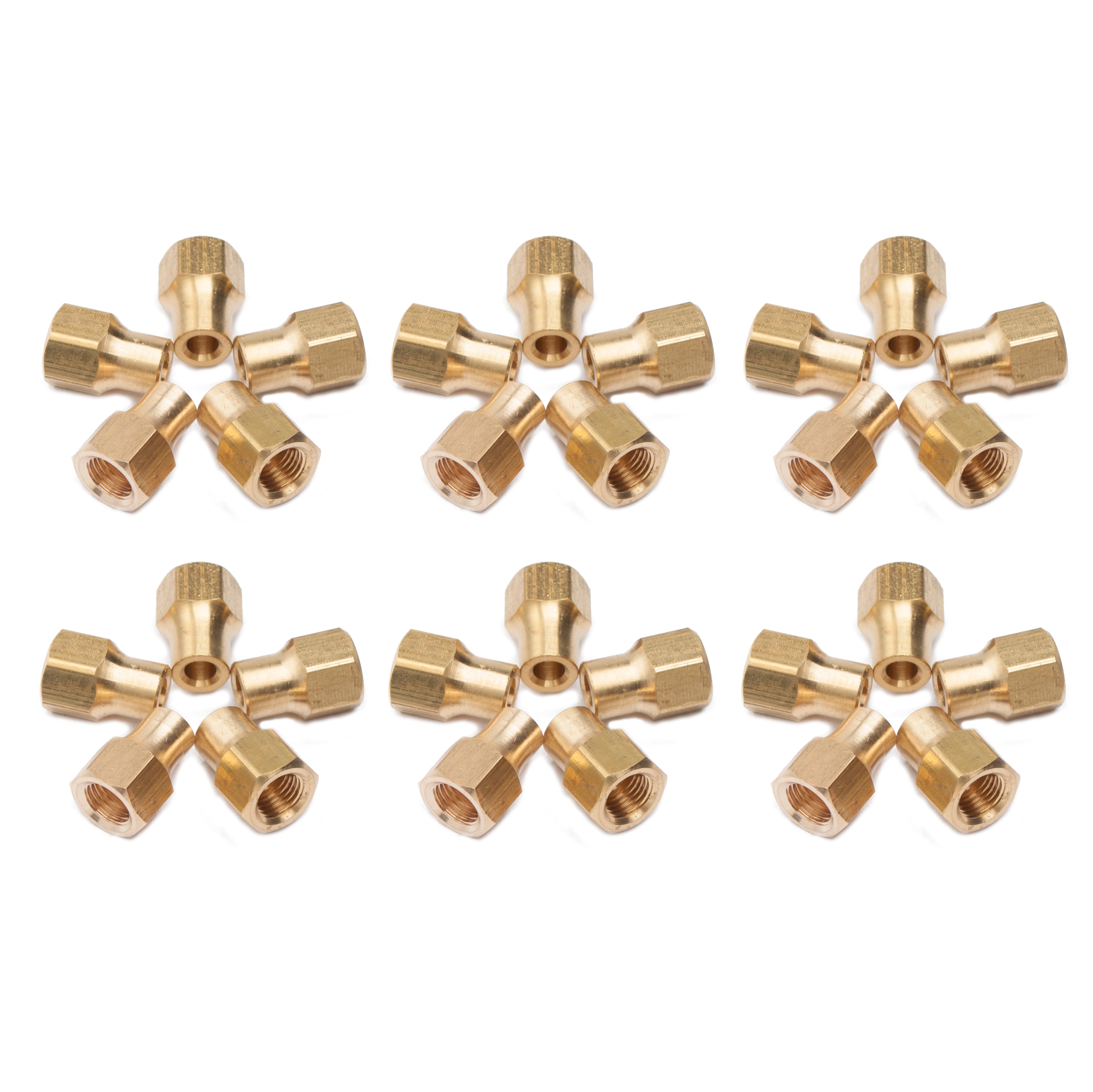 LTWFITTING Brass 1/4 Inch OD 45 Degree Flare Long Forged Nut,Flare Tube Fitting(Pack of 30)