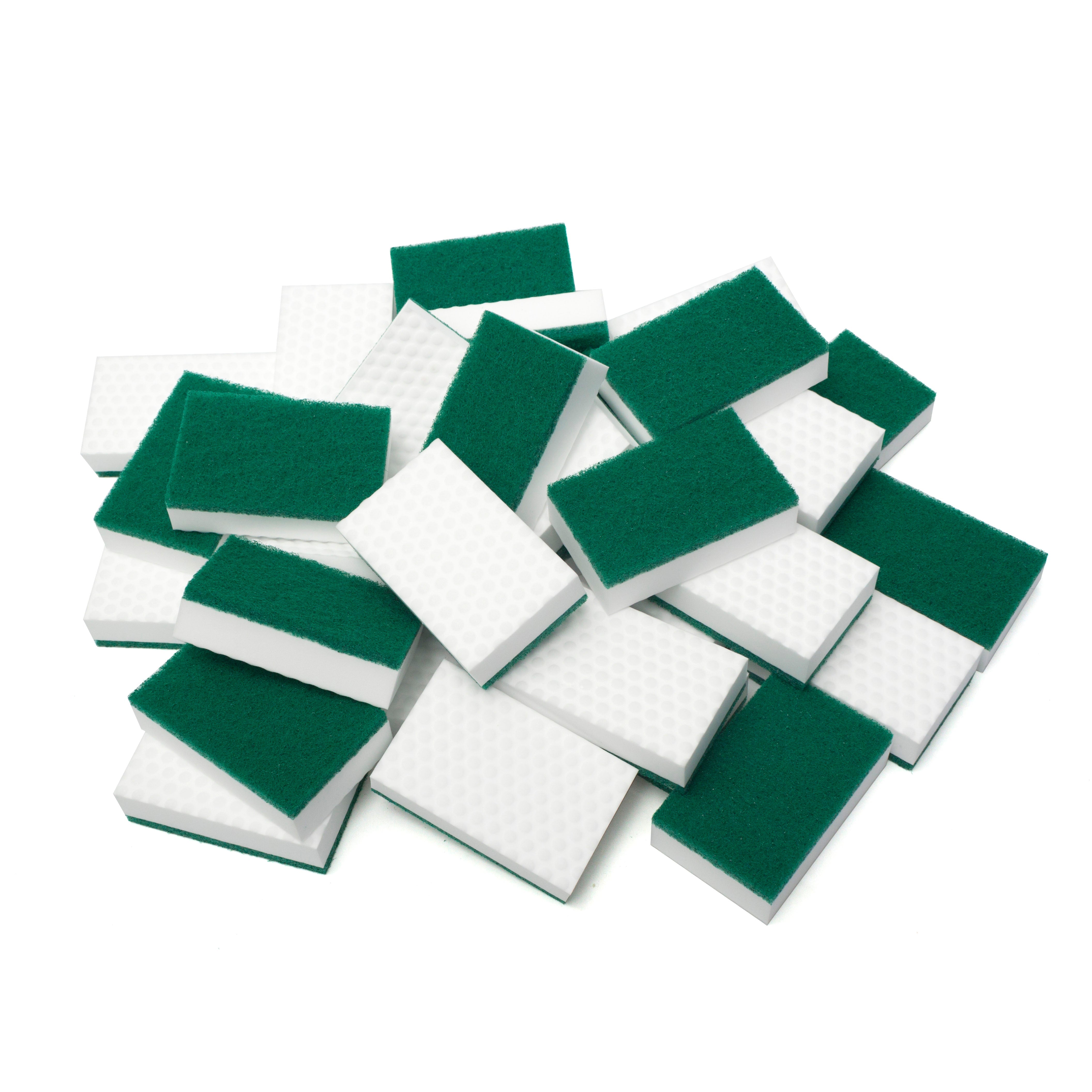 LTWHOME Heavy Duty Scrub Sponge Scouring Pad High Density Non-Scratch Use for Kitchen, Bathroom & More 4.3 Inch x 2.75 Inch x 1.2 Inch(Pack of 100)