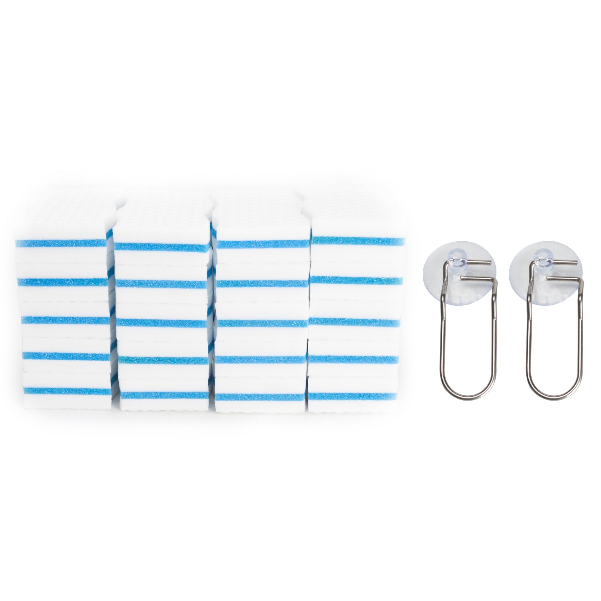 LTWHOME Magic Scrubber Dual Sided Cleaning Melamine Foam100X 60X 25mm with Sponge Holder Set (Pack of 22)