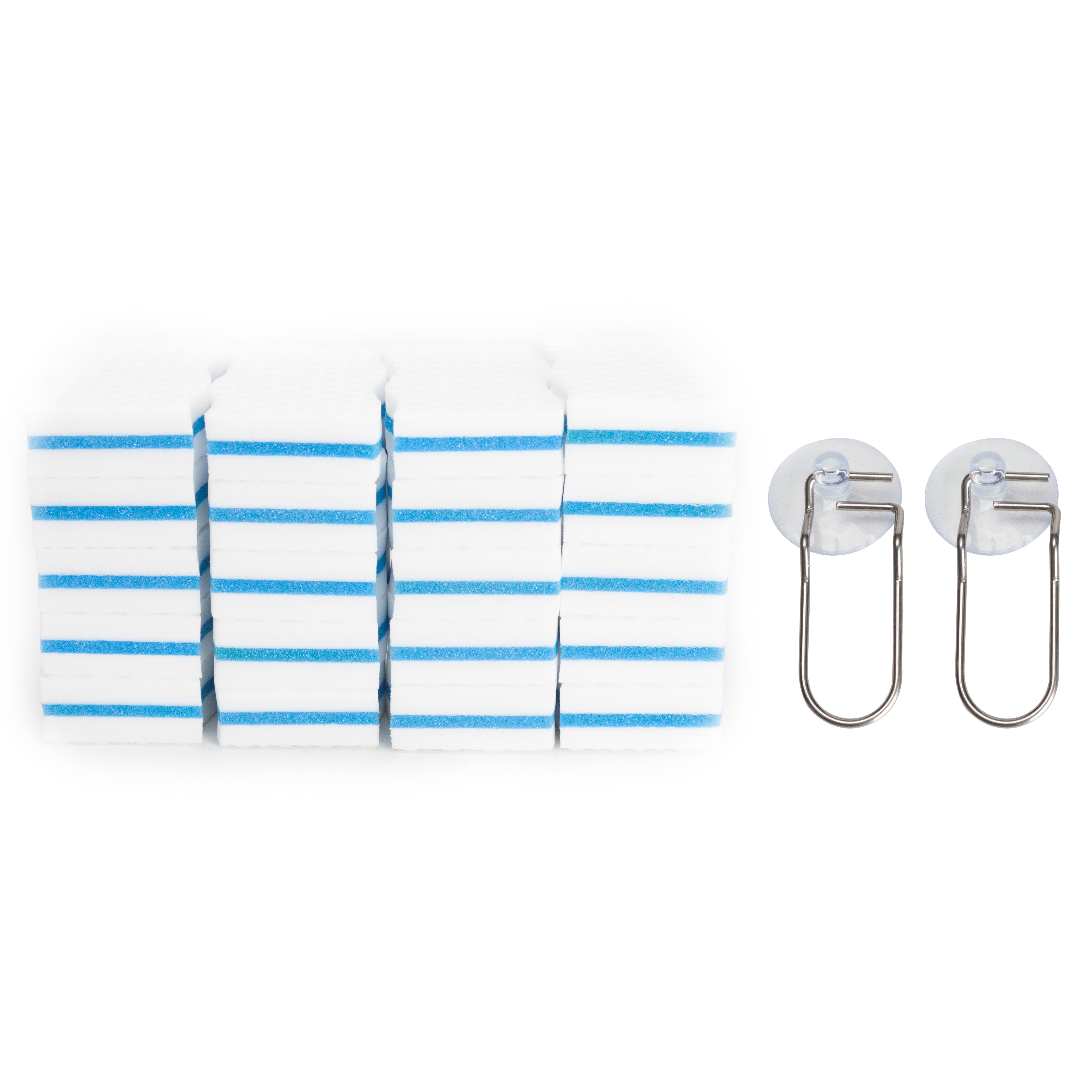 LTWHOME Magic Scrubber Dual Sided Cleaning Melamine Foam100X 60X 25mm with Sponge Holder Set (Pack of 22)