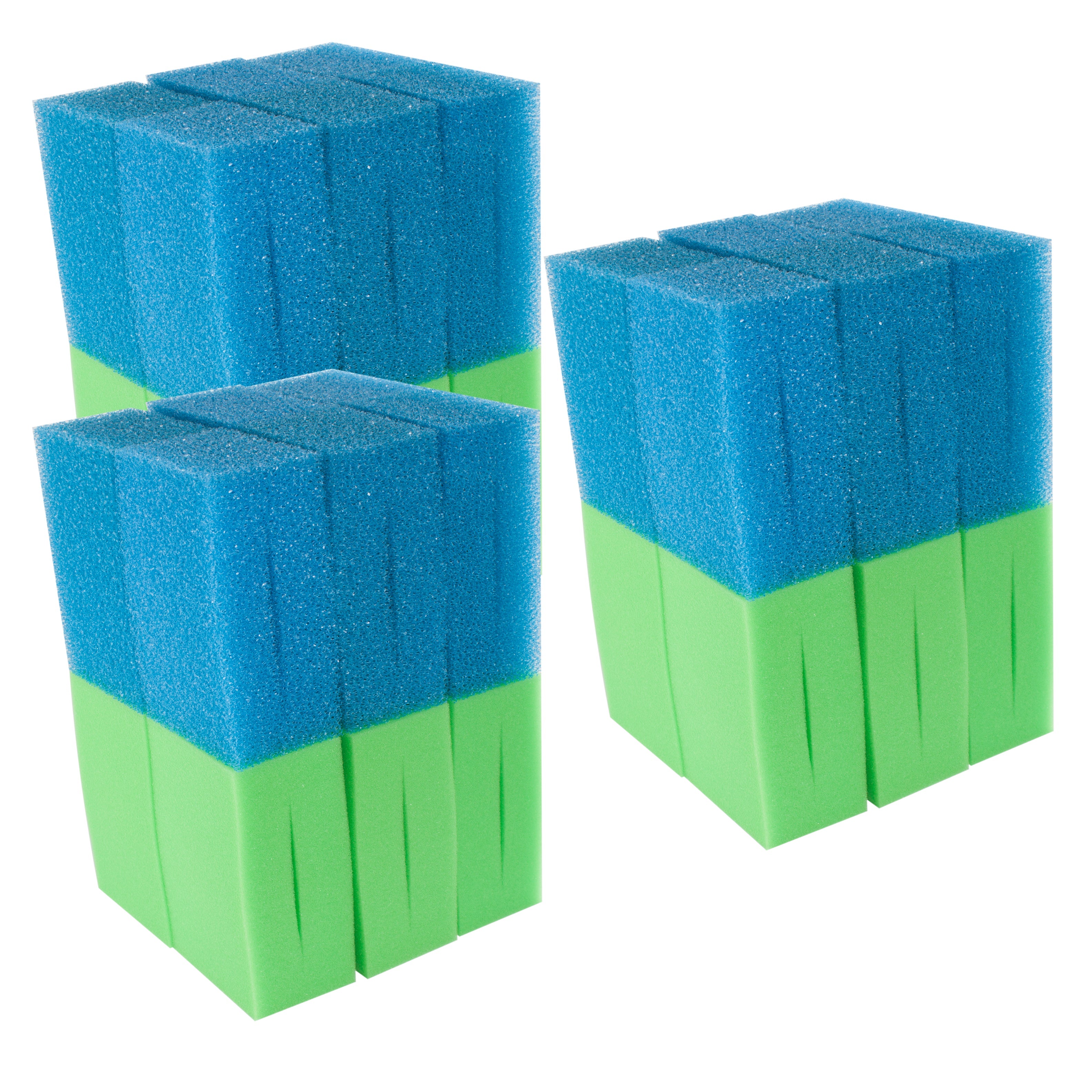 LTWHOME Blue Coarse and Green Fine Foam Filter Sponge Fit for Oase Biotec Screenmatic 18 & 36 Pond Filter (Pack of 36)