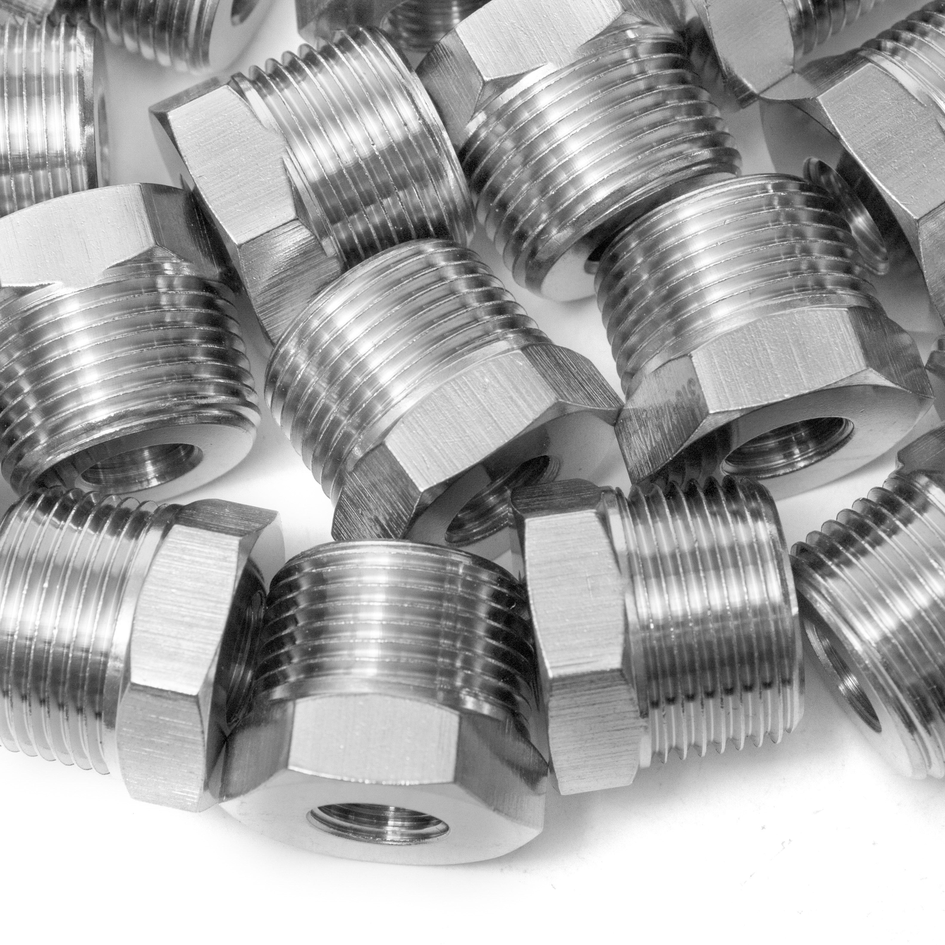 LTWFITTING Bar Production Stainless Steel 316 Pipe Hex Bushing Reducer Fittings 3/4 Inch Male x 1/4 Inch Female NPT Fuel Water Boat (Pack of 100)