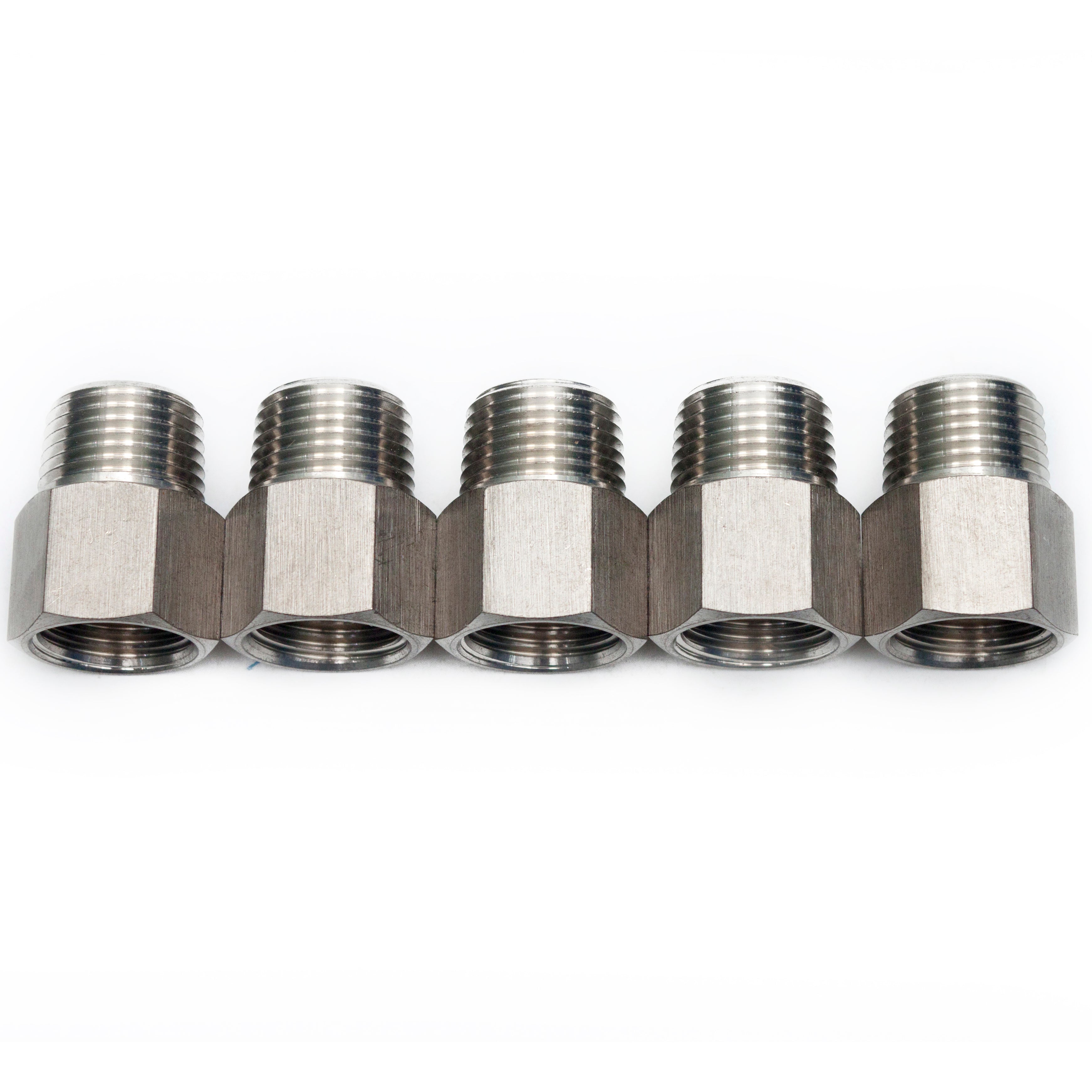 LTWFITTING Bar Production Stainless Steel 316 Pipe Fitting 1/2 Inch Female x 1/2 Inch Male NPT Adapter Air Fuel Water (Pack of 5)