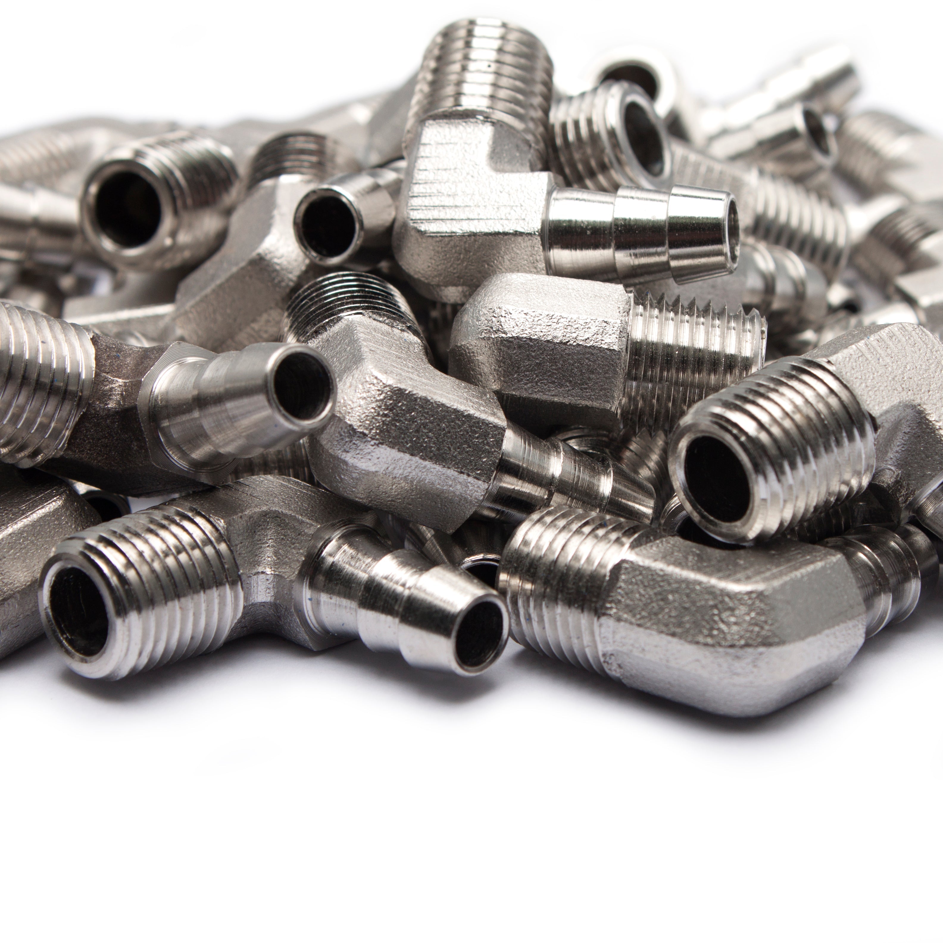 LTWFITTING 90 Degree Elbow Stainless Steel 316 Barb Fitting 5/16 Inch ID Hose x 1/4 Inch Male NPT Air Gas (Pack of 500)