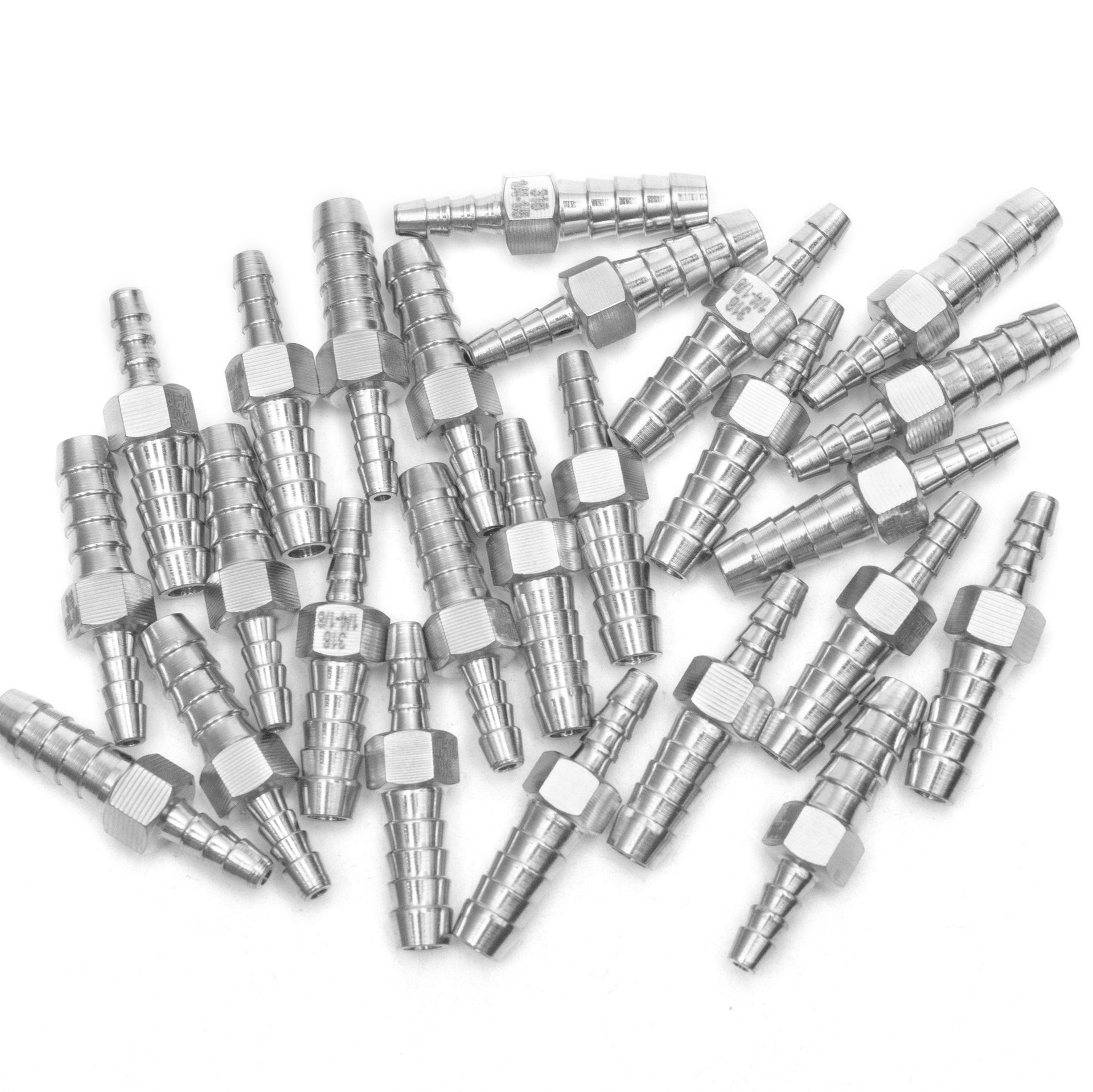 LTWFITTING Bar Production Stainless Steel 316 Barb Splicer Mender 1/4 Inch Hose ID x 1/8 Inch Hose ID Fitting Air Water Fuel Boat (Pack of 25)
