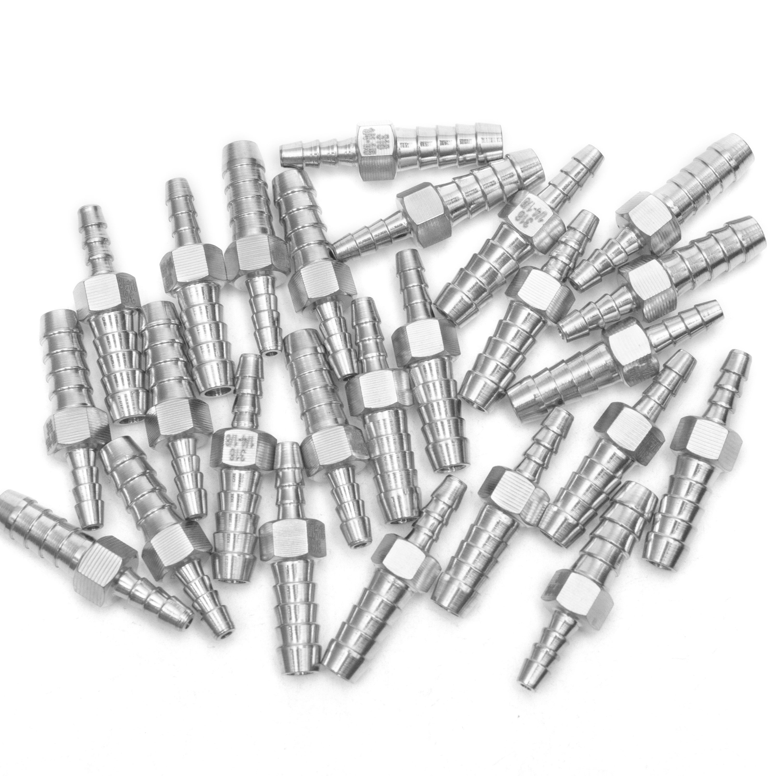 LTWFITTING Bar Production Stainless Steel 316 Barb Splicer Mender 1/4 Inch Hose ID x 1/8 Inch Hose ID Fitting Air Water Fuel Boat (Pack of 25)