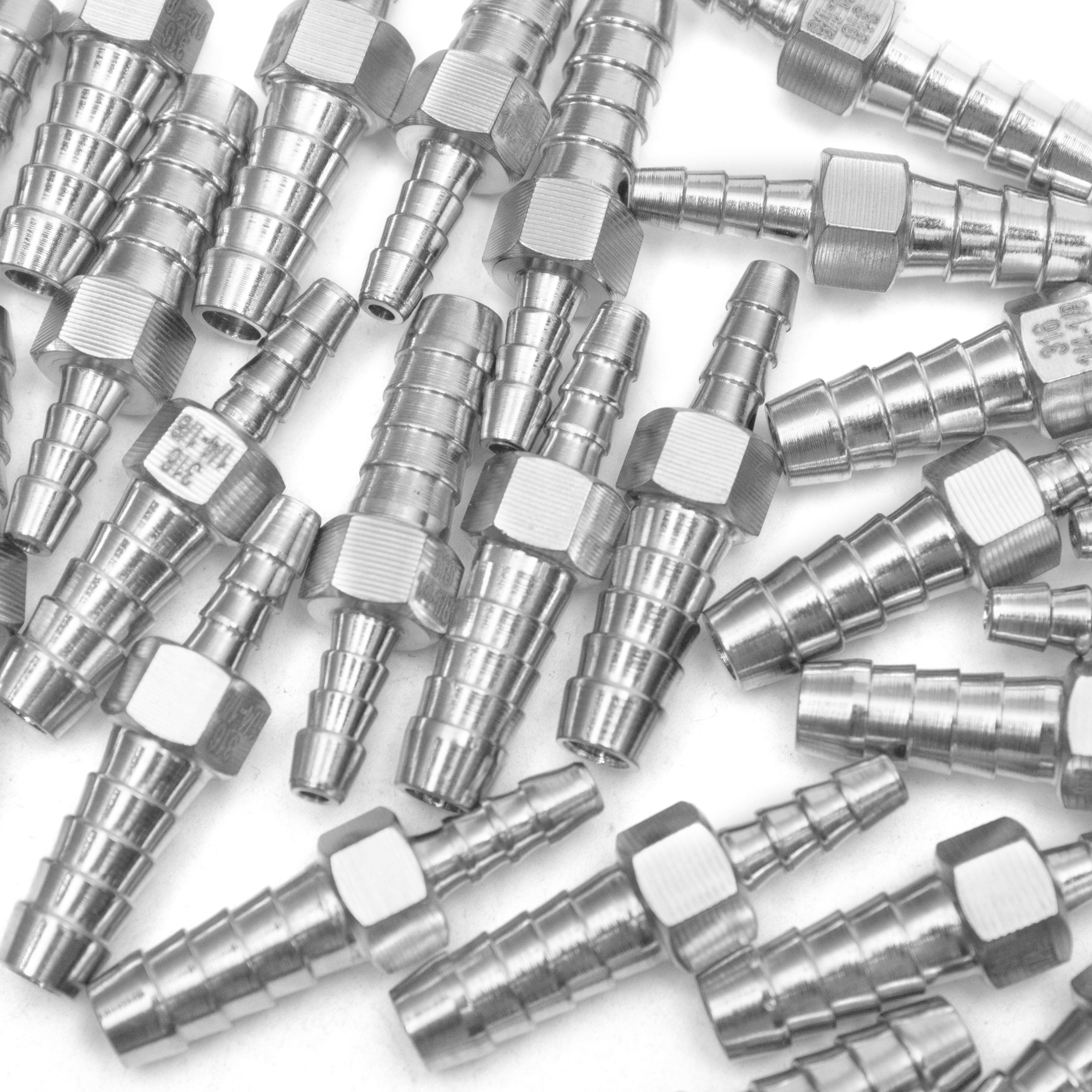LTWFITTING Bar Production Stainless Steel 316 Barb Splicer Mender 1/4 Inch Hose ID x 1/8 Inch Hose ID Fitting Air Water Fuel Boat (Pack of 700)