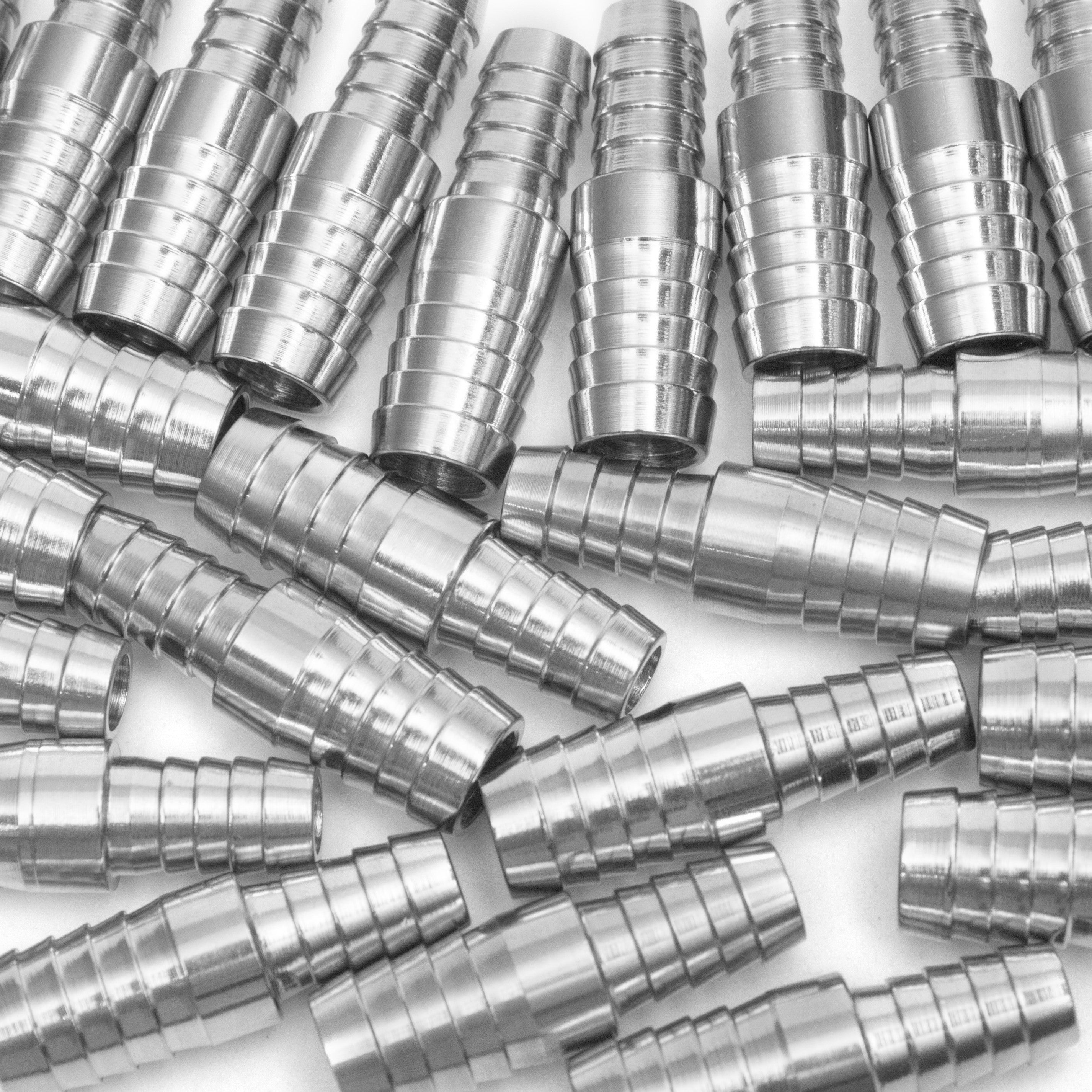 LTWFITTING Bar Production Stainless Steel 316 Barb Splicer Mender 1/2 Inch Hose ID x 3/8 Inch Hose ID Fitting Air Water Fuel Boat (Pack of 600)