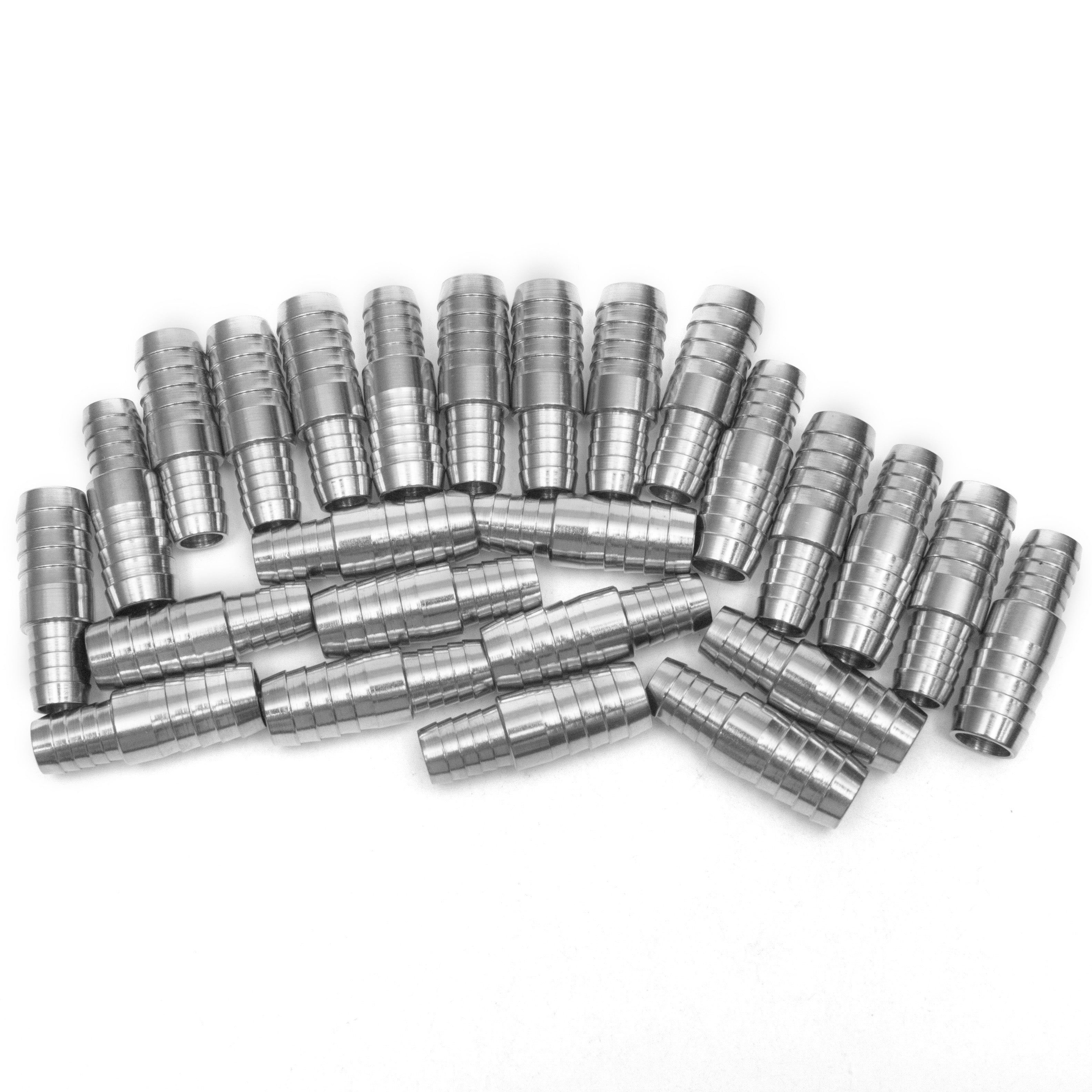 LTWFITTING Bar Production Stainless Steel 316 Barb Splicer Mender 5/8 Inch Hose ID x 3/8 Inch Hose ID Fitting Air Water Fuel Boat (Pack of 25)