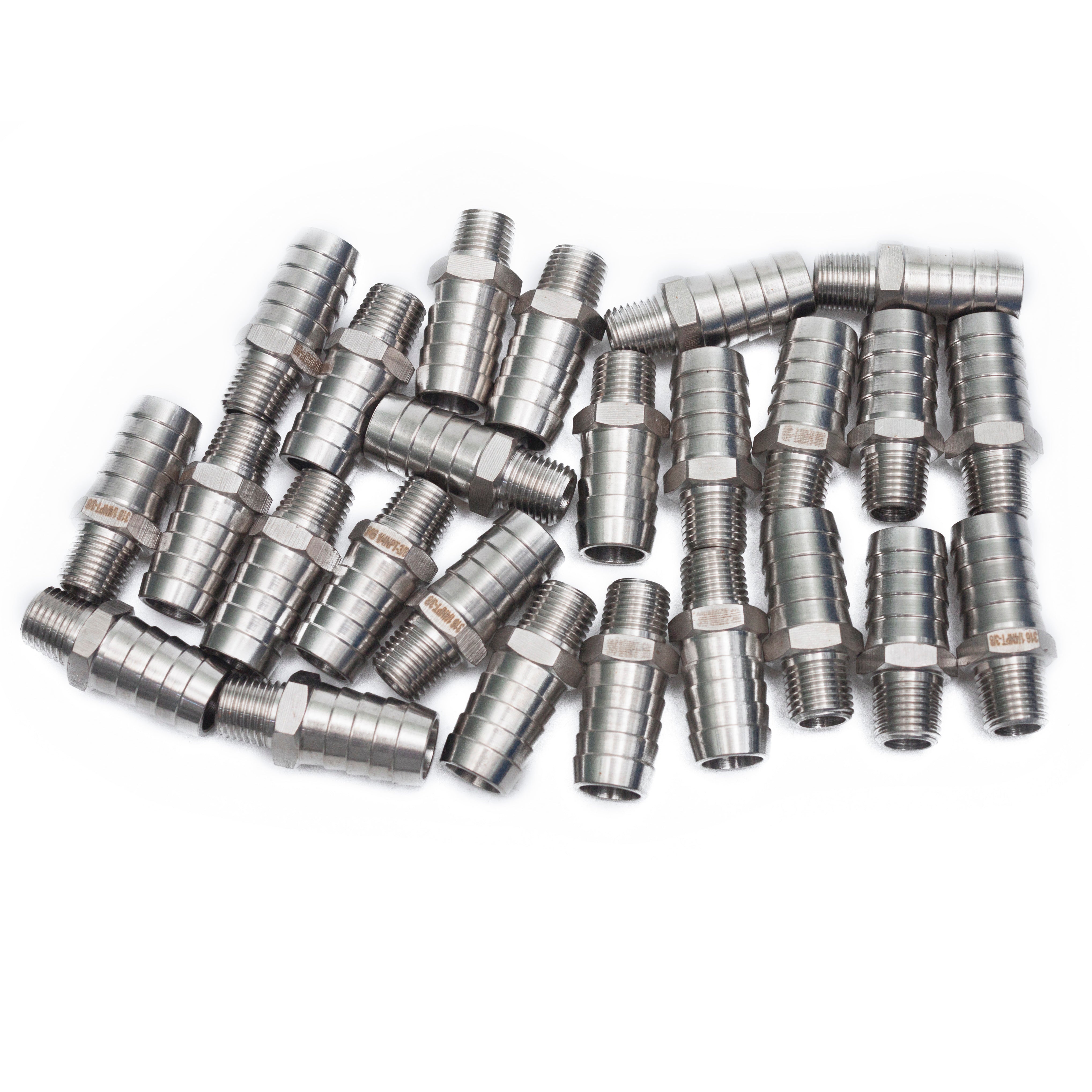LTWFITTING Bar Production Stainless Steel 316 Barb Fitting Coupler/Connector 5/8 Inch Hose ID x 1/4 Inch Male NPT Air Fuel Water (Pack of 25)
