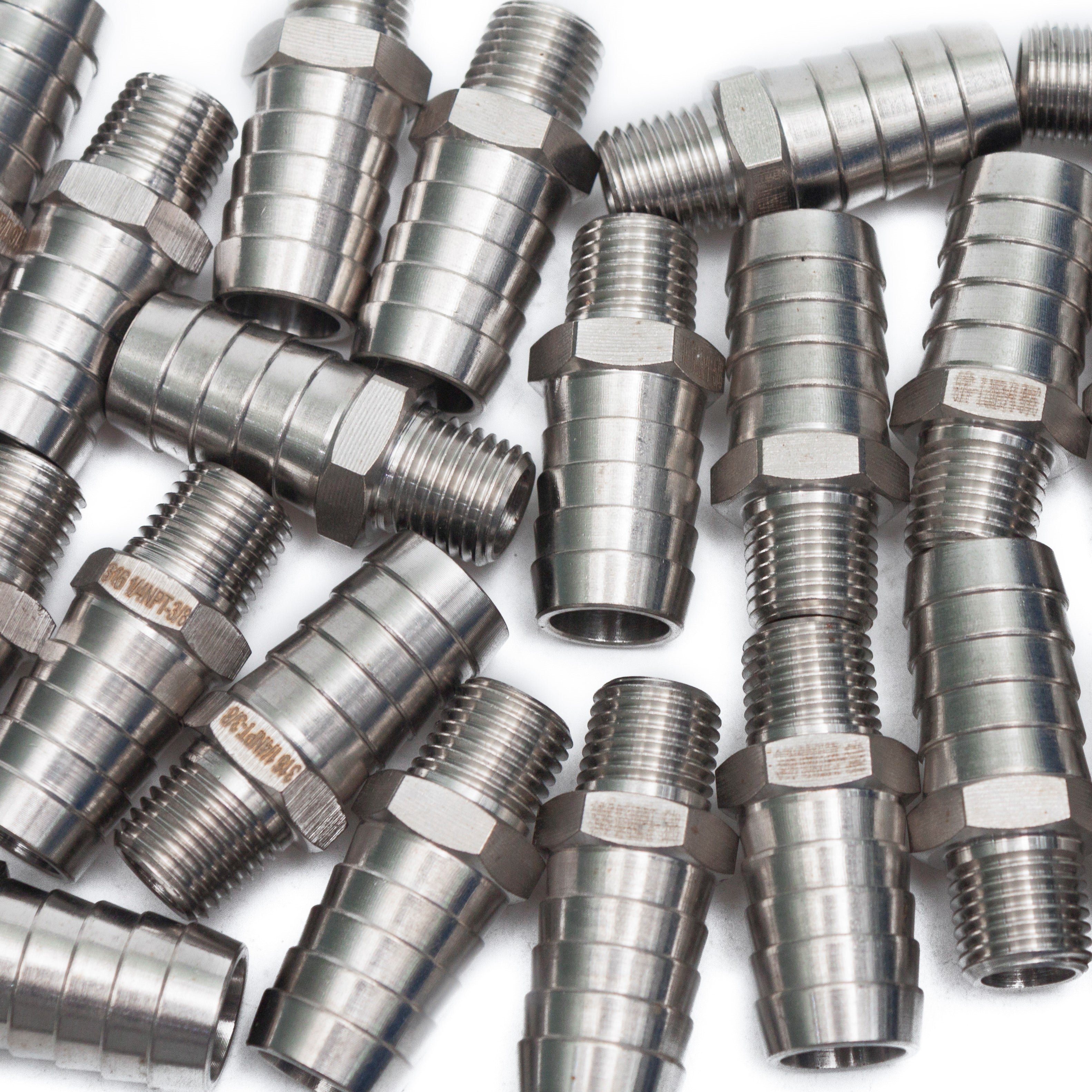 LTWFITTING Bar Production Stainless Steel 316 Barb Fitting Coupler/Connector 5/8 Inch Hose ID x 1/4 Inch Male NPT Air Fuel Water (Pack of 400)