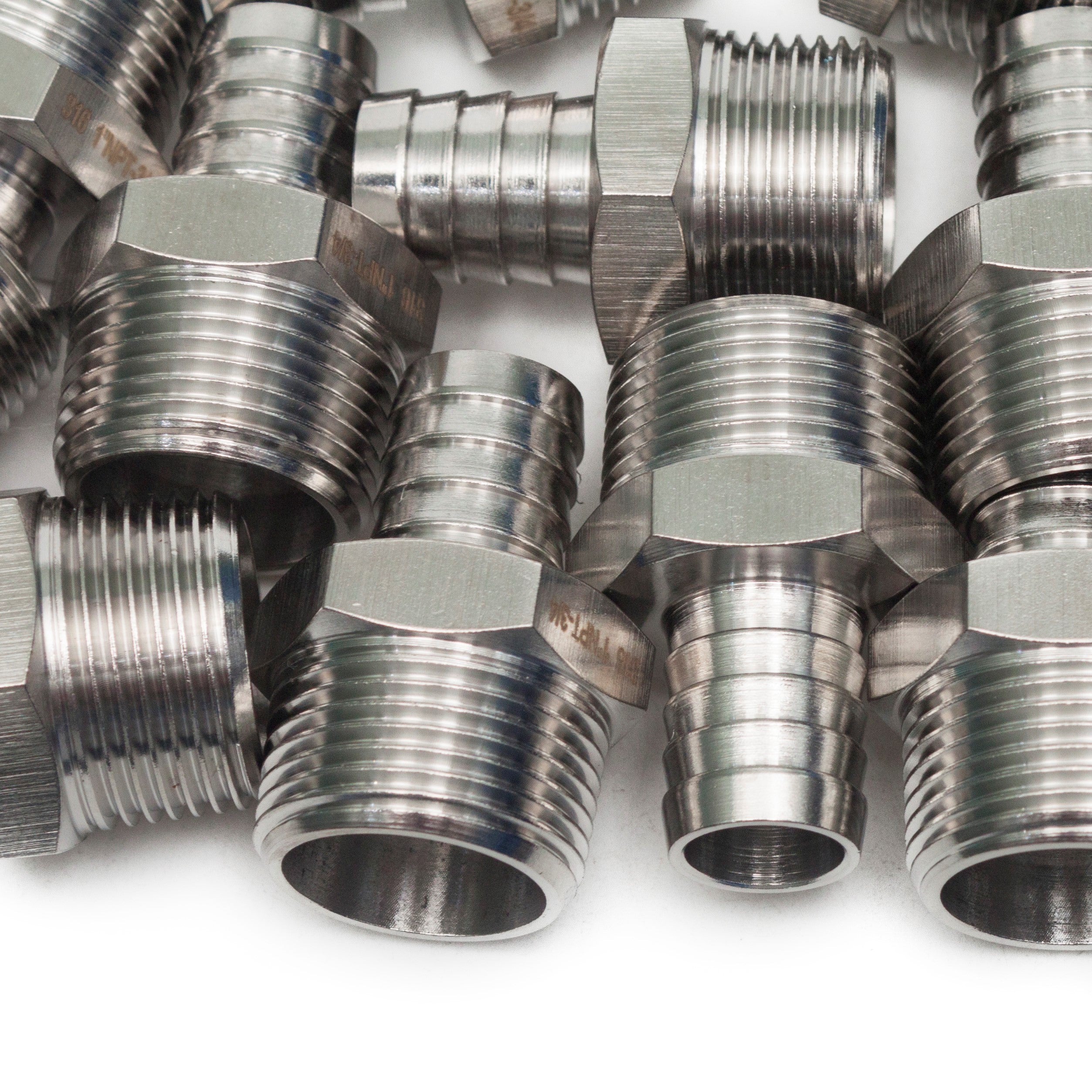 LTWFITTING Bar Production Stainless Steel 316 Barb Fitting Coupler/Connector 3/4 Inch Hose ID x 1 Inch Male NPT Air Fuel Water (Pack of 100)