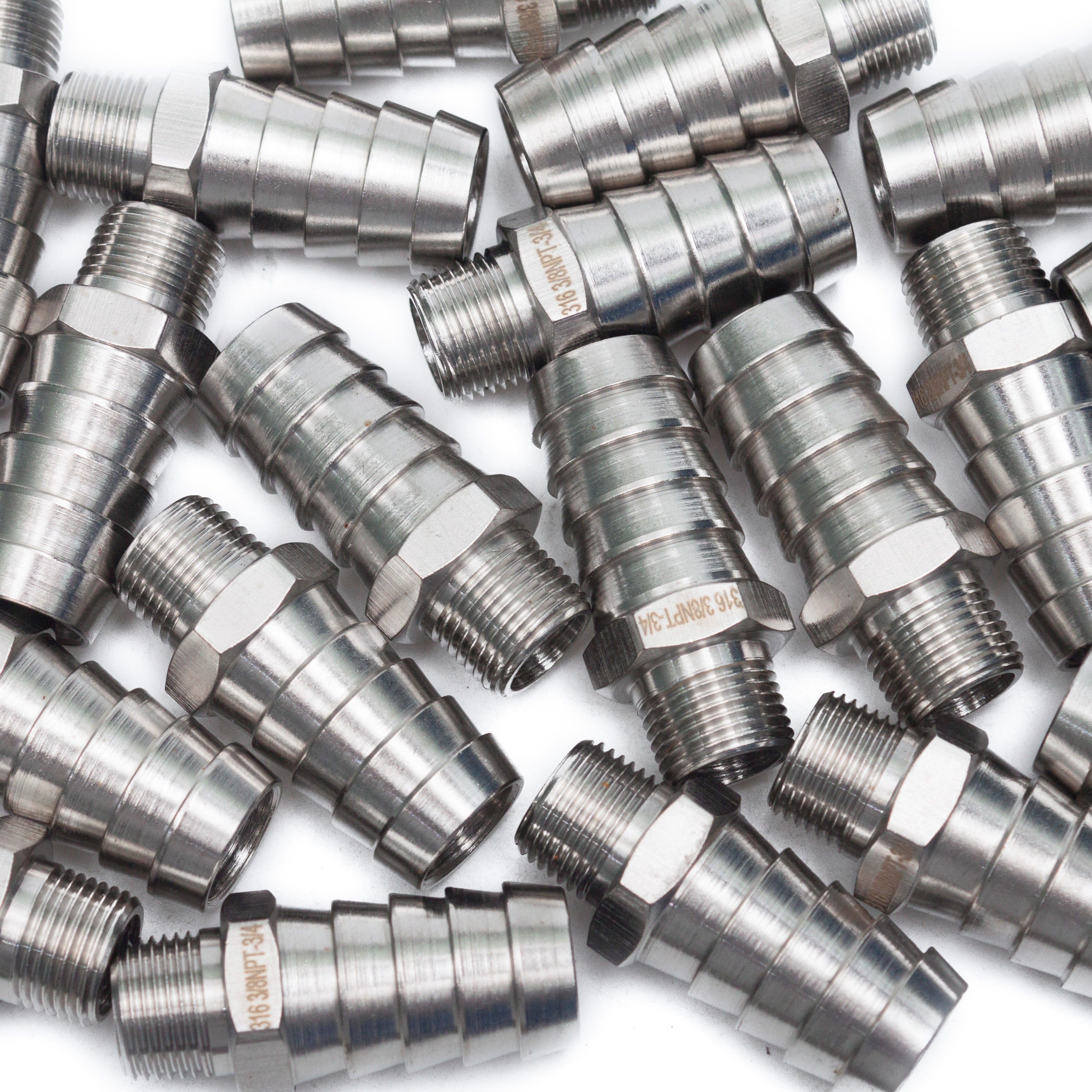 LTWFITTING Bar Production Stainless Steel 316 Barb Fitting Coupler/Connector 3/4 Inch Hose ID x 3/8 Inch Male NPT Air Fuel Water (Pack of 200)