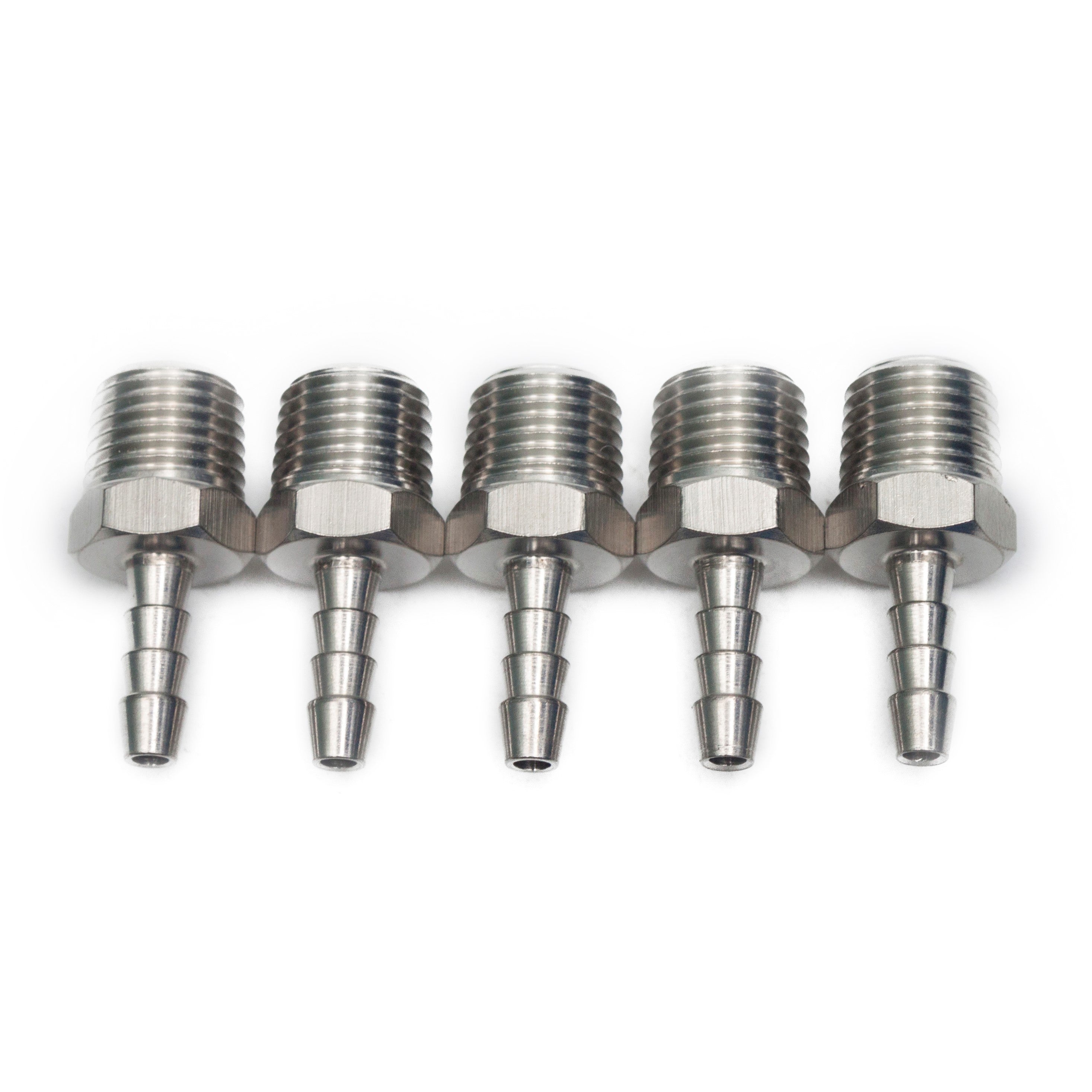 LTWFITTING Bar Production Stainless Steel 316 Barb Fitting Coupler/Connector 3/16 Inch Hose ID x 1/4 Inch Male NPT Air Fuel Water (Pack of 5)