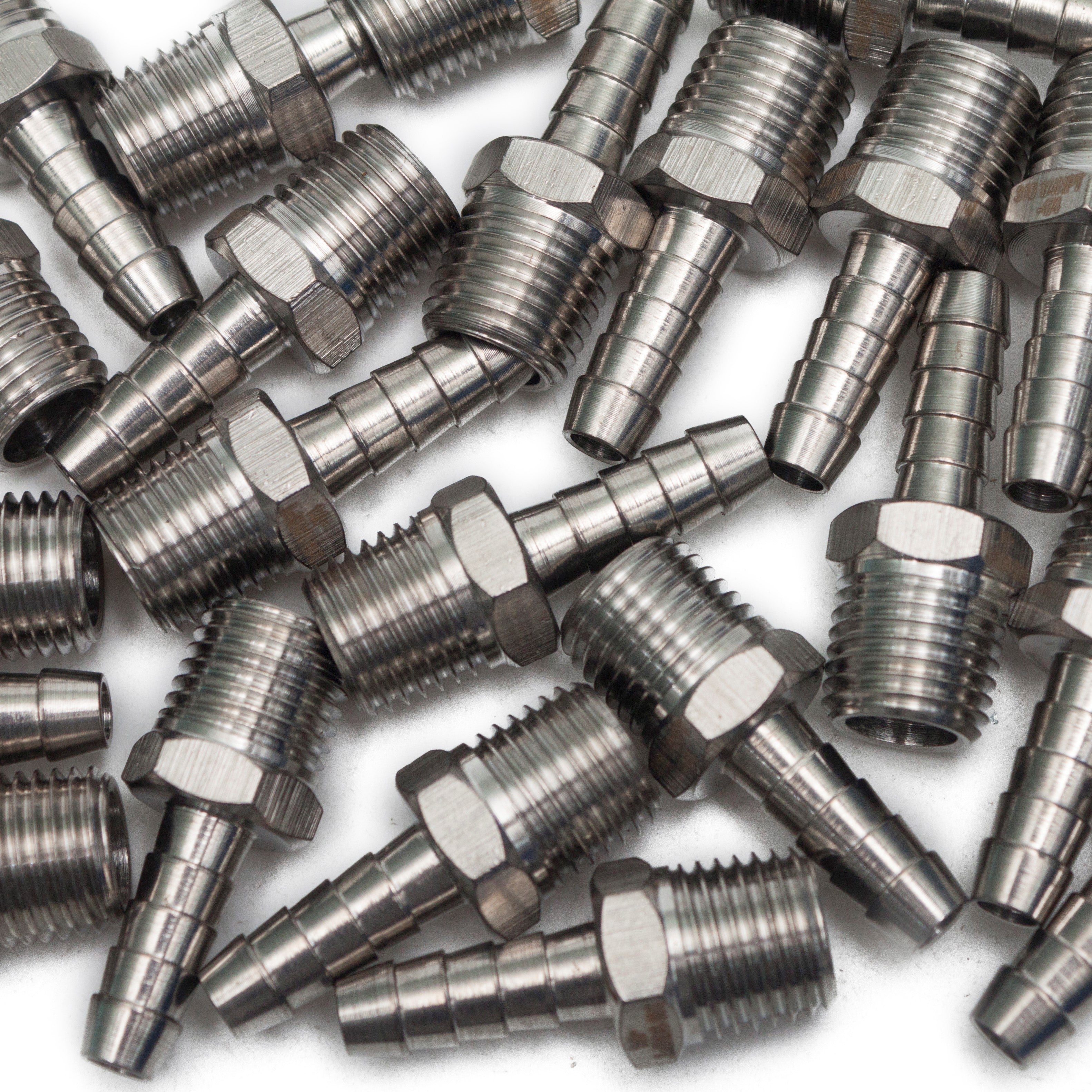 LTWFITTING Bar Production Stainless Steel 316 Barb Fitting Coupler/Connector 1/4 Inch Hose ID x 1/4 Inch Male NPT Air Fuel Water(Pack of 800)