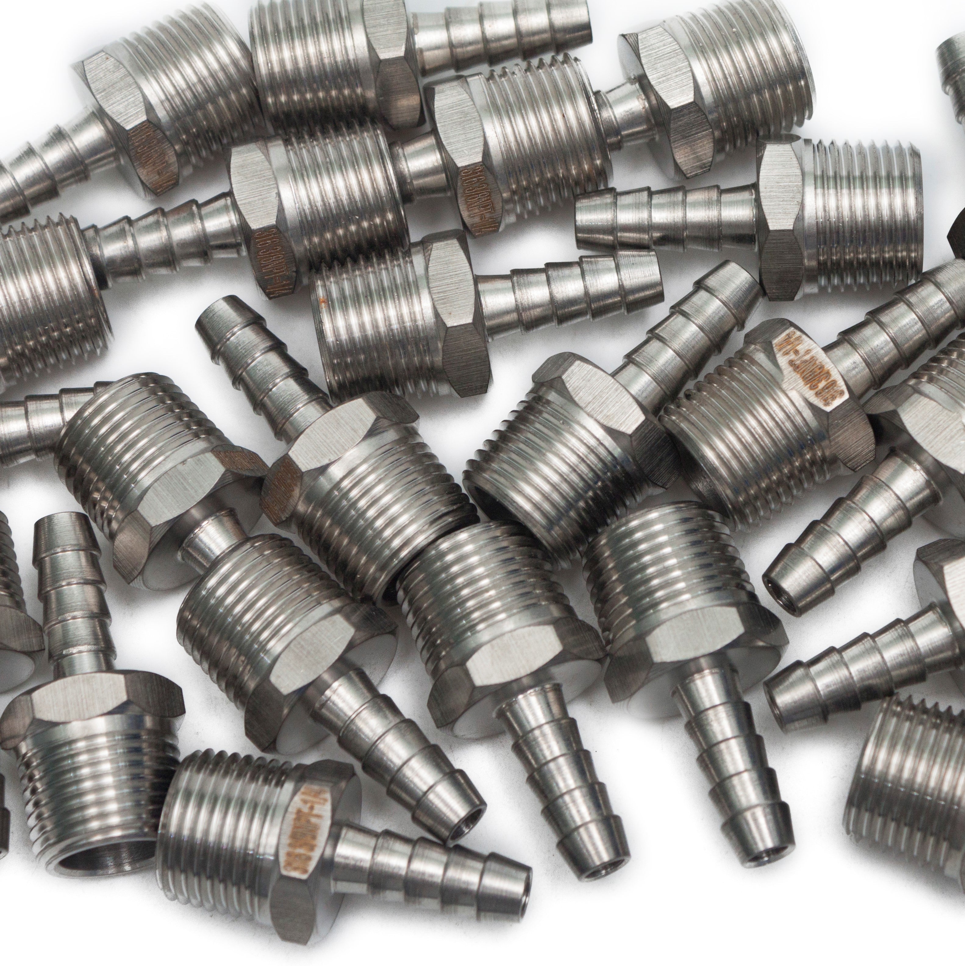 LTWFITTING Bar Production Stainless Steel 316 Barb Fitting Coupler/Connector 1/4 Inch Hose ID x 3/8 Inch Male NPT Air Fuel Water(Pack of 600)