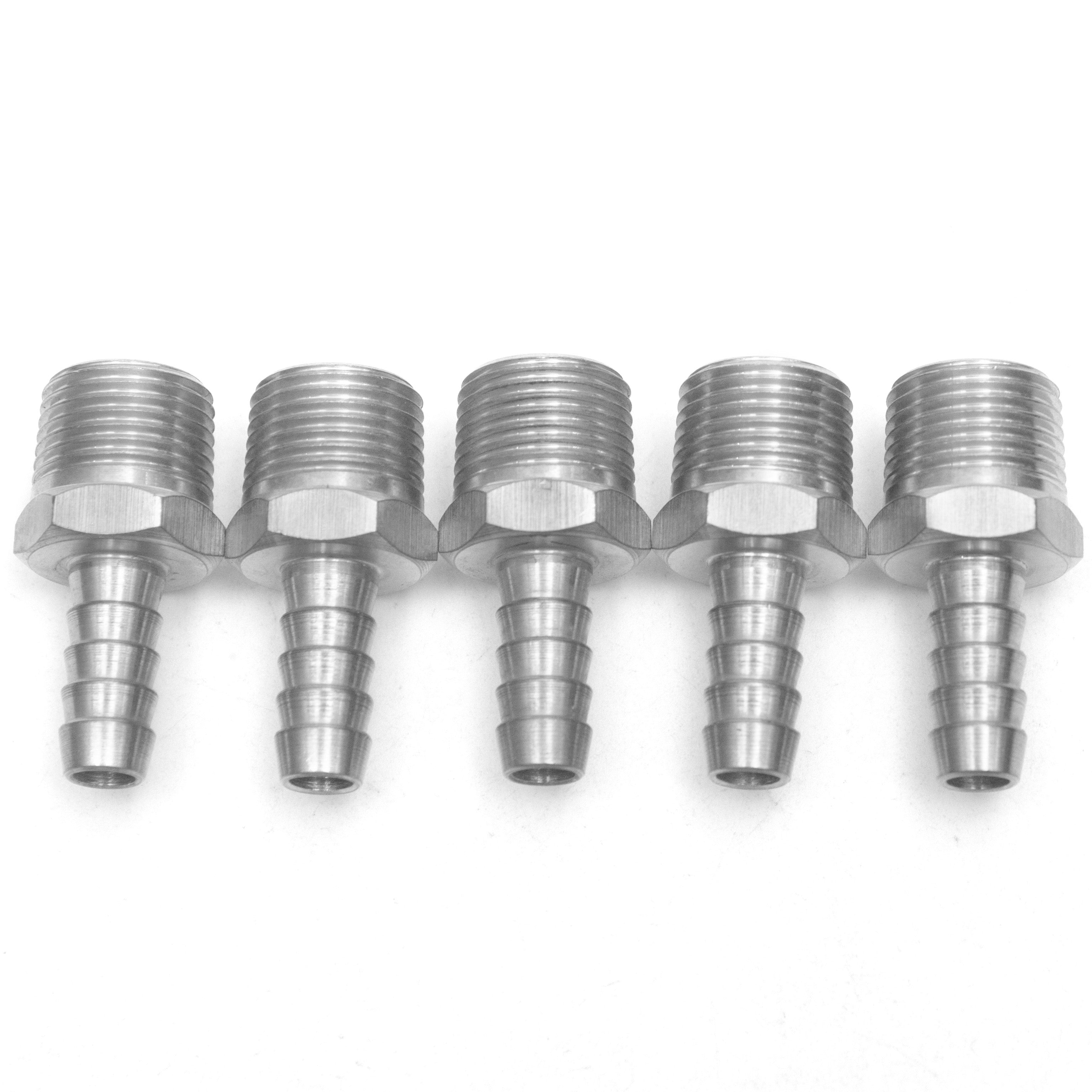 LTWFITTING Brass Barb Hose Reducing Nickel Plating Splicer Mender 1/2 Inch ID Hose x 5/8 Inch ID Hose Fitting Air Water Fuel Boat(Pack of 20)