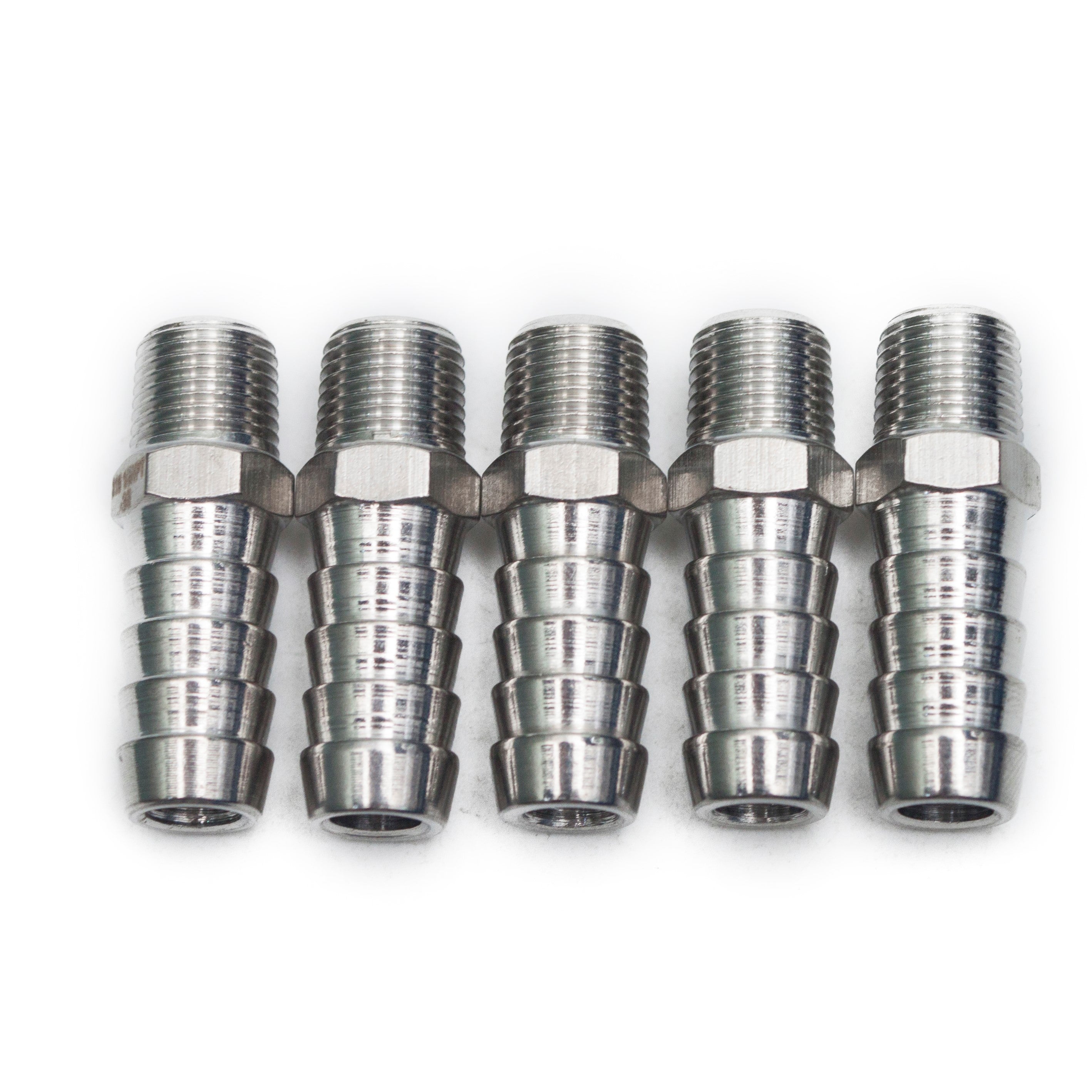 LTWFITTING Bar Production Stainless Steel 316 Barb Fitting Coupler/Connector 3/8 Inch Hose ID x 1/8 Inch Male NPT Air Fuel Water (Pack of 5)